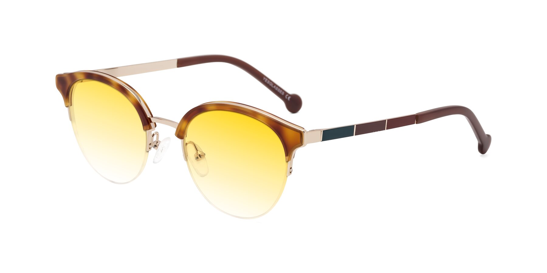 Angle of Icream in Tortoise-Gold with Yellow Gradient Lenses