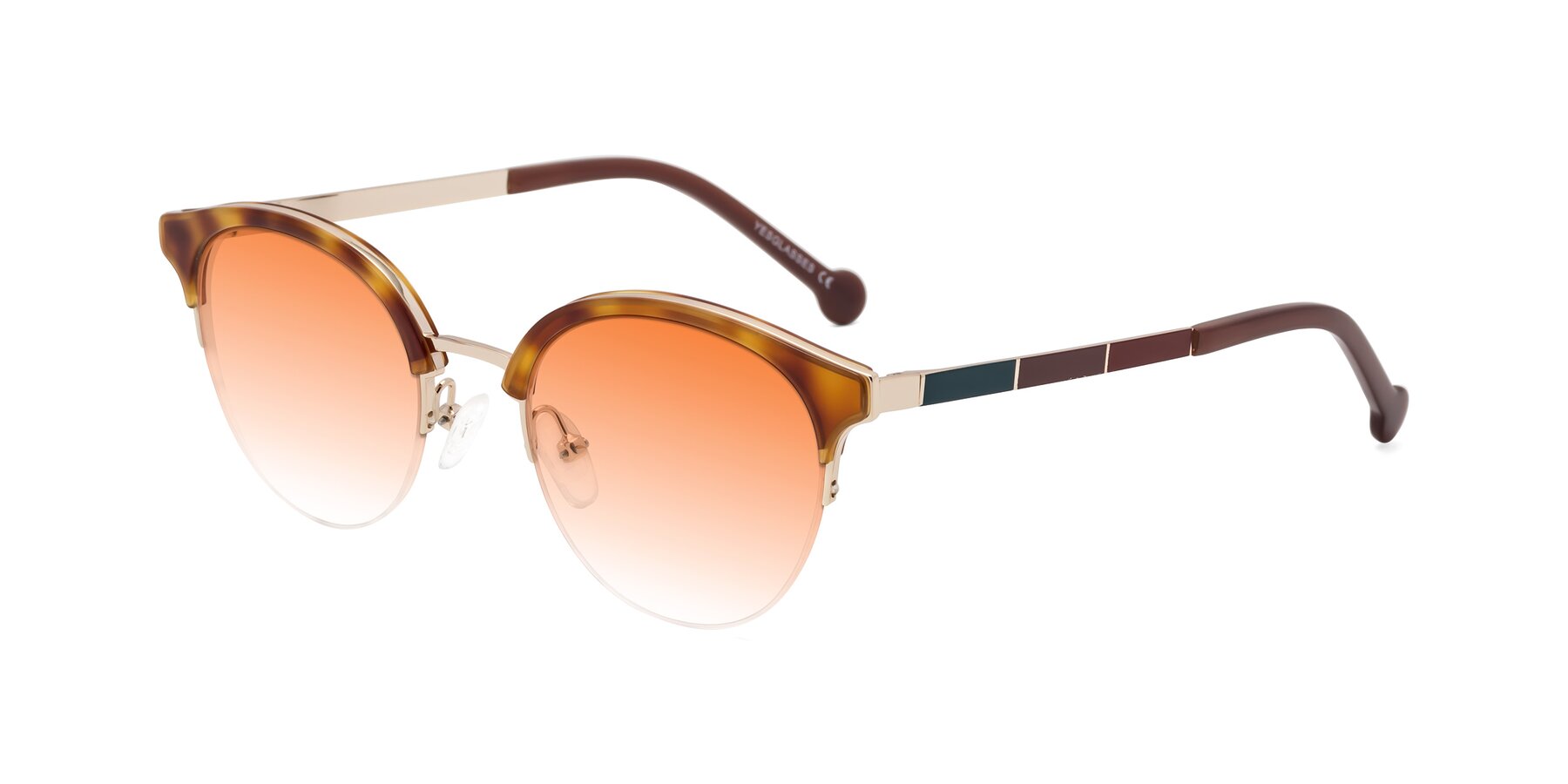 Angle of Icream in Tortoise-Gold with Orange Gradient Lenses