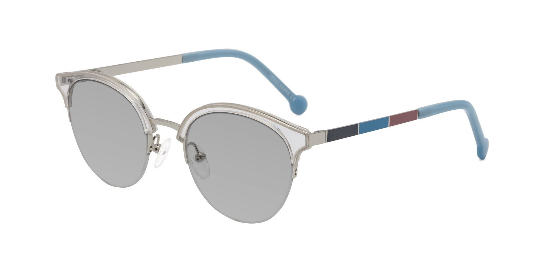 Angle of Icream in Clear-Silver with Light Gray Tinted Lenses