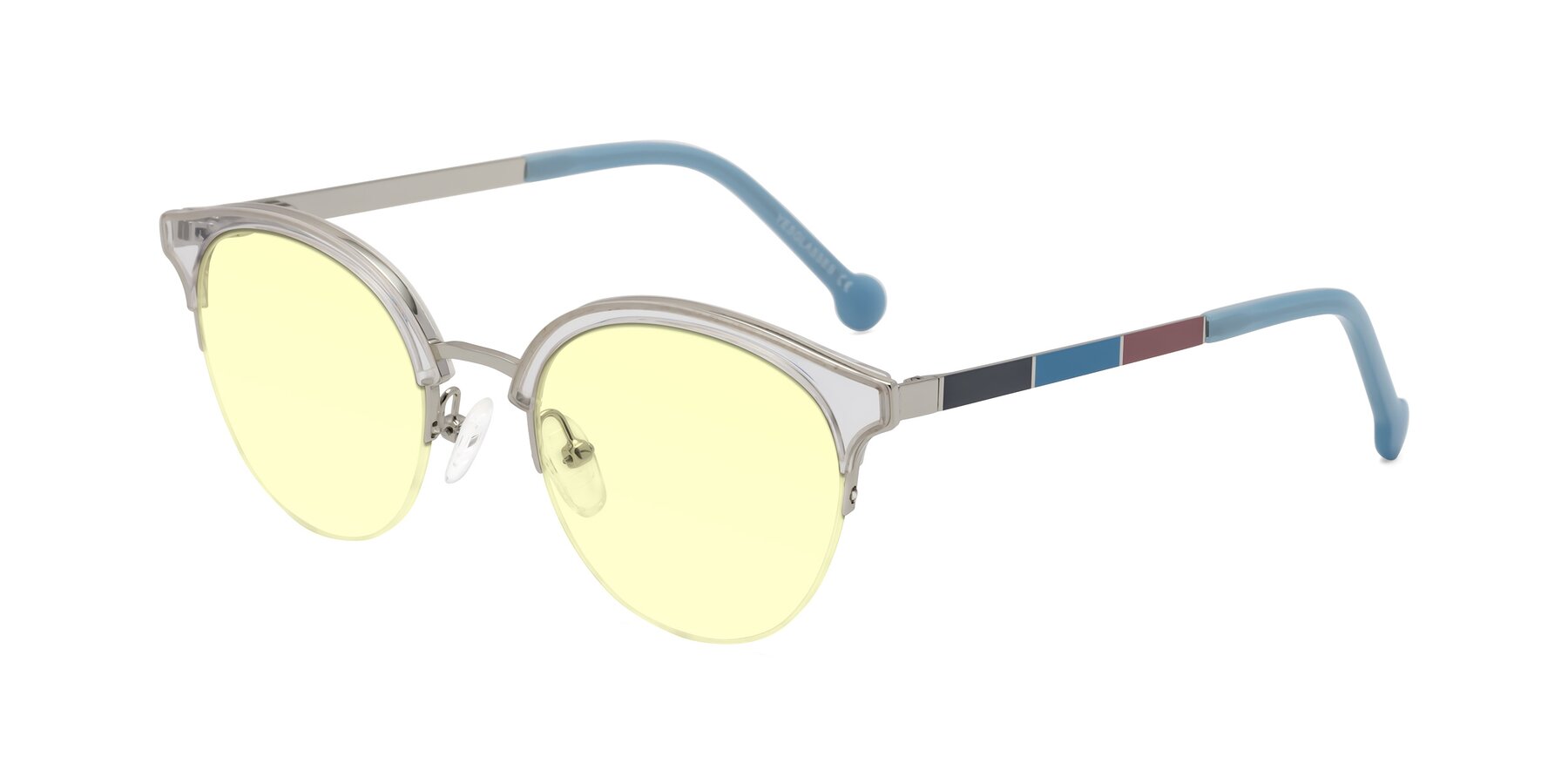 Angle of Icream in Clear-Silver with Light Yellow Tinted Lenses