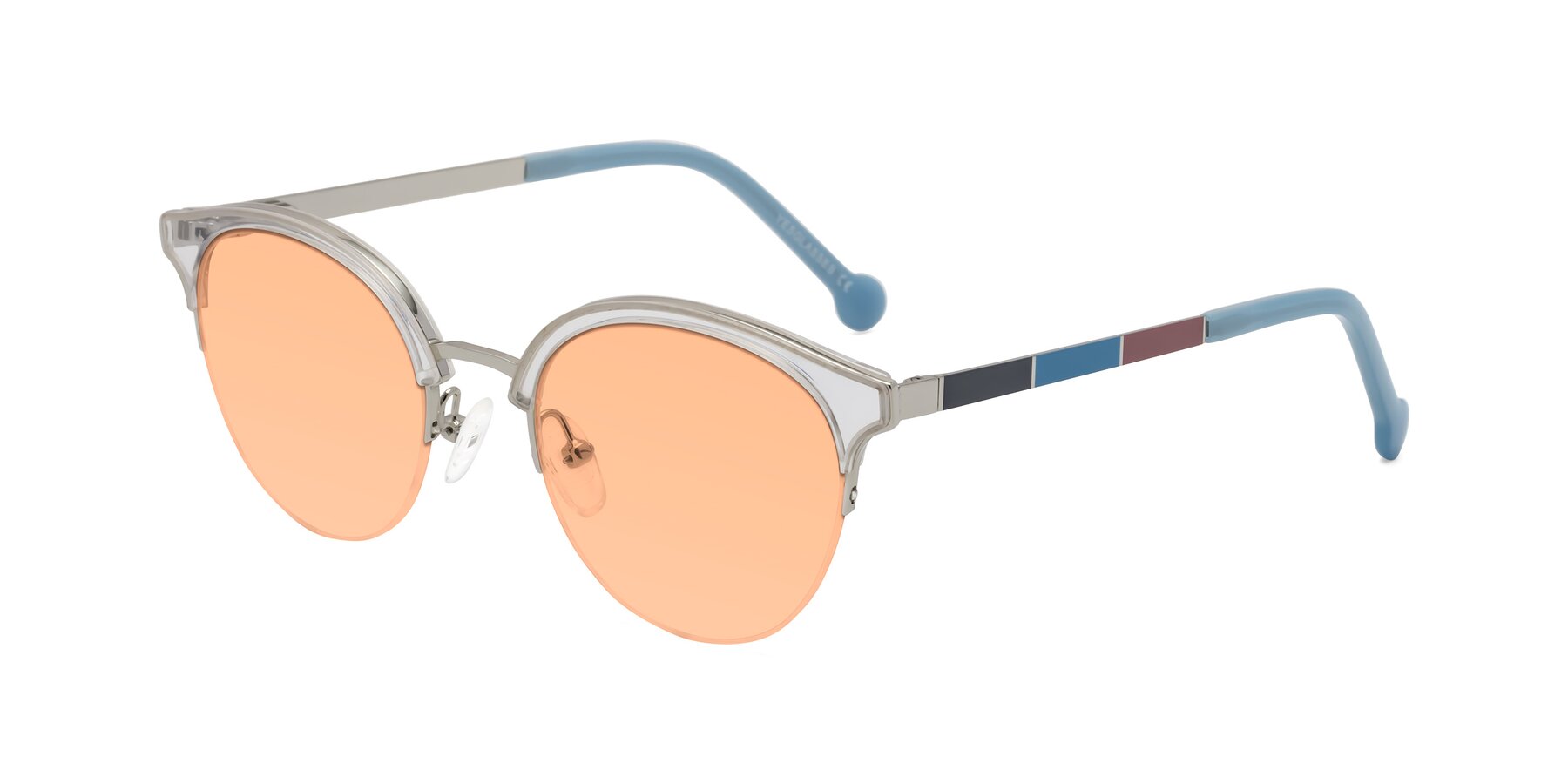 Angle of Icream in Clear-Silver with Light Orange Tinted Lenses