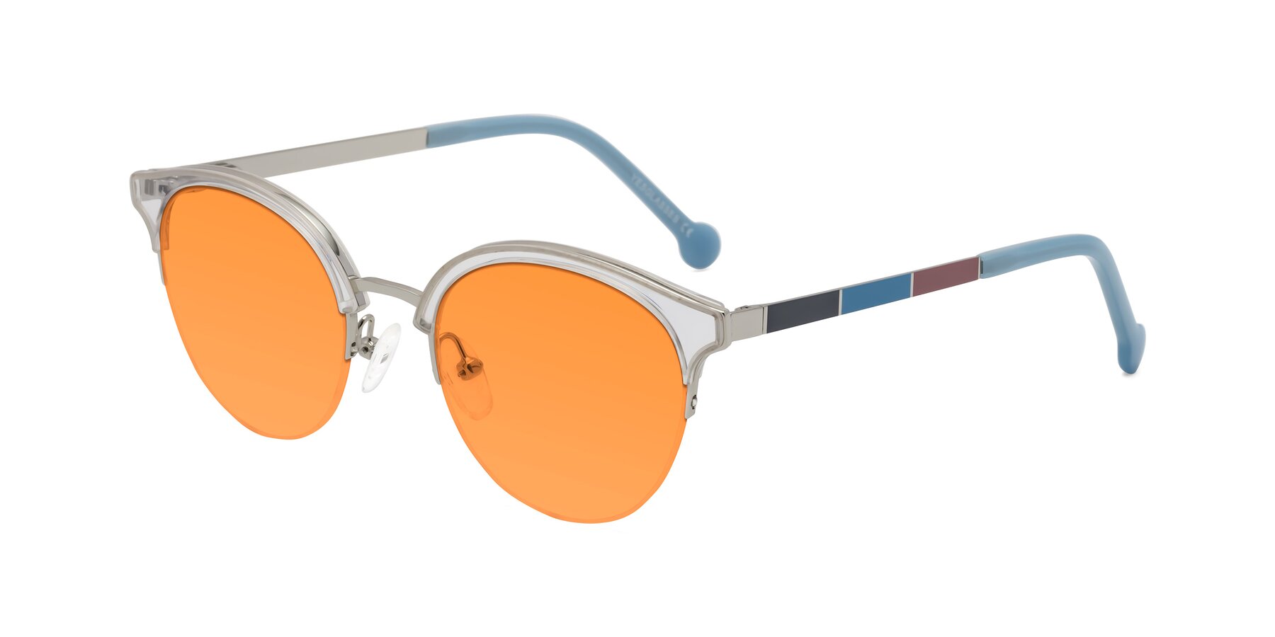 Angle of Icream in Clear-Silver with Orange Tinted Lenses