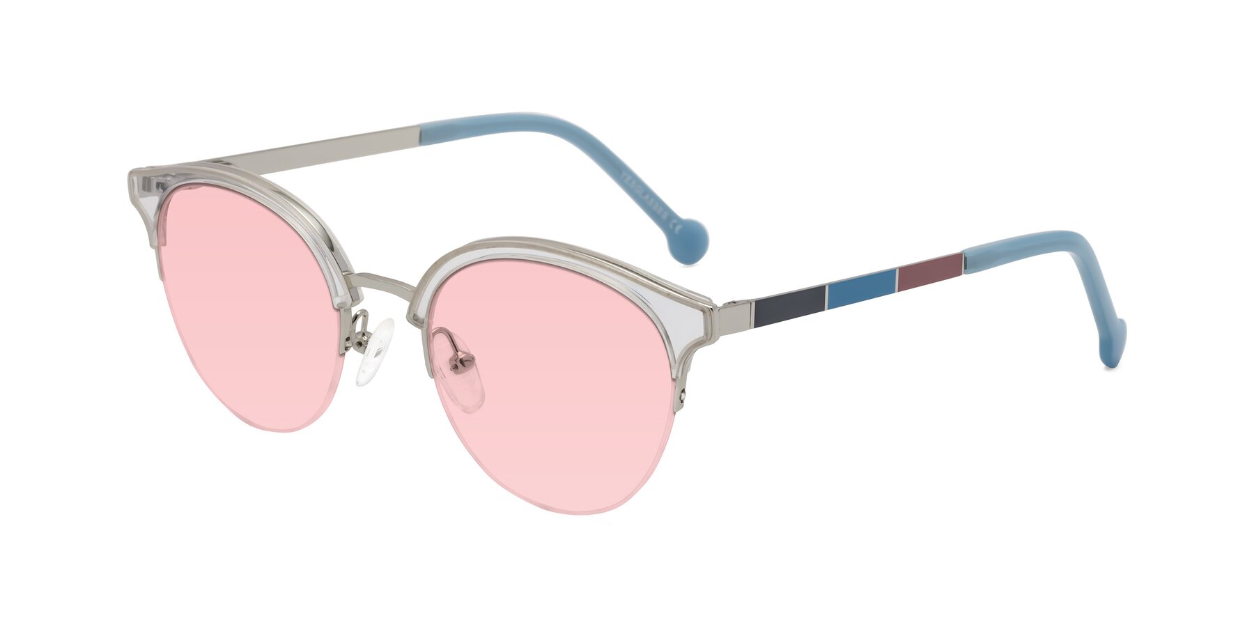 Angle of Icream in Clear-Silver with Light Garnet Tinted Lenses