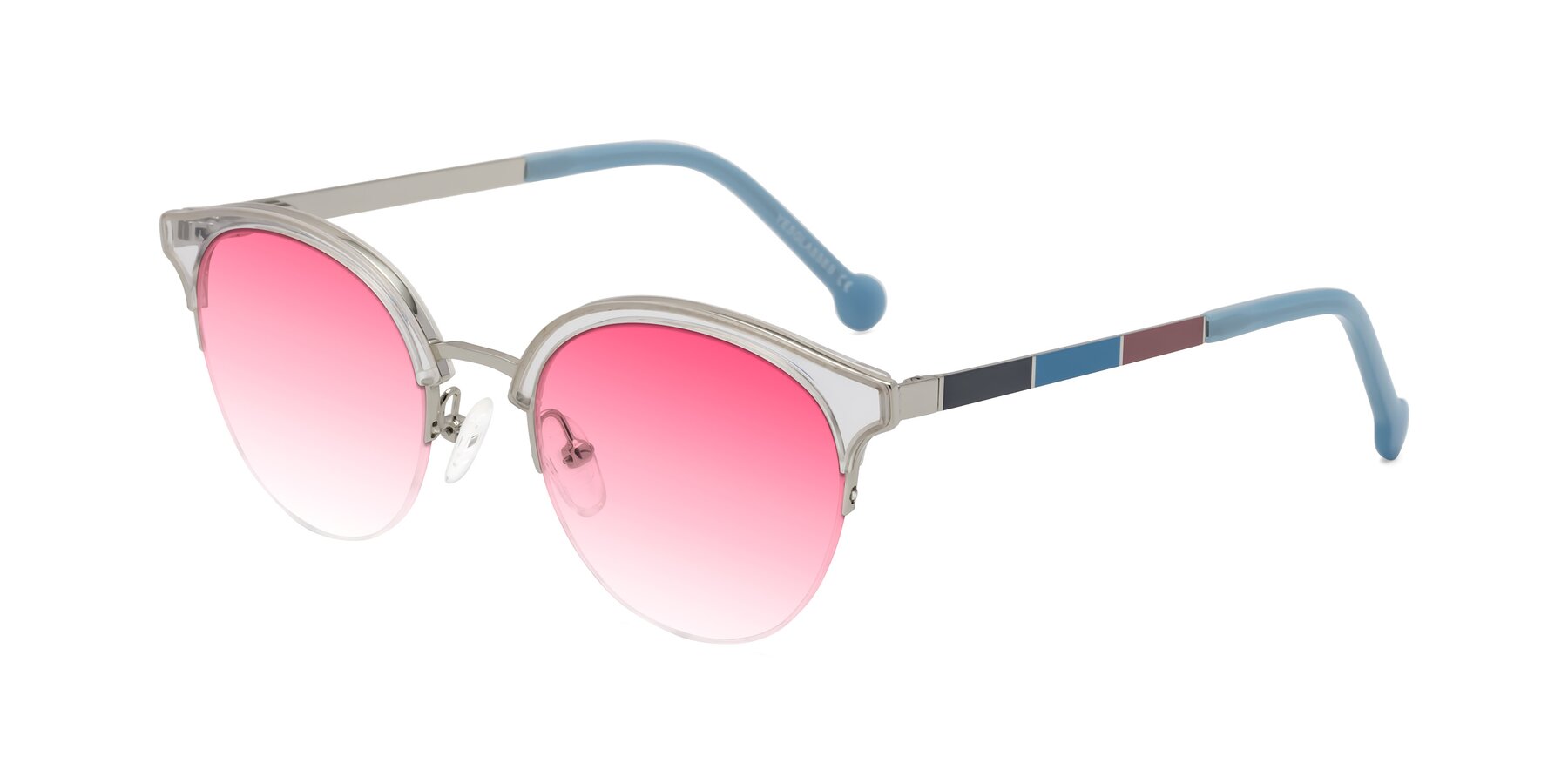 Angle of Icream in Clear-Silver with Pink Gradient Lenses