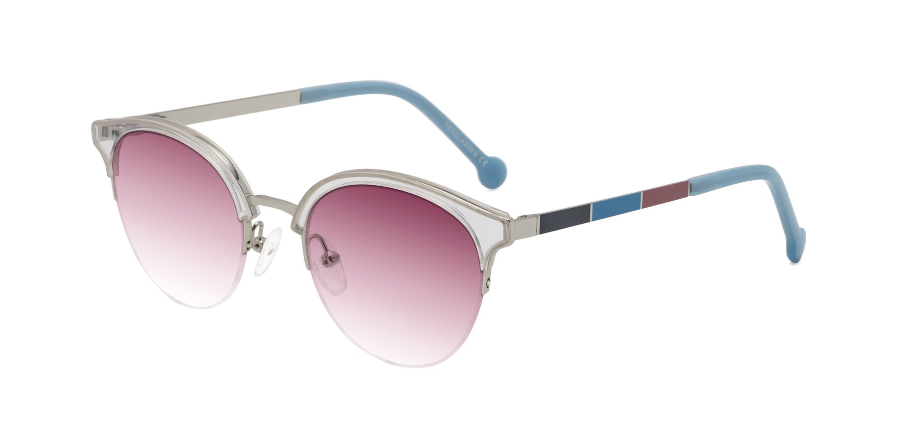 Angle of Icream in Clear-Silver with Wine Gradient Lenses