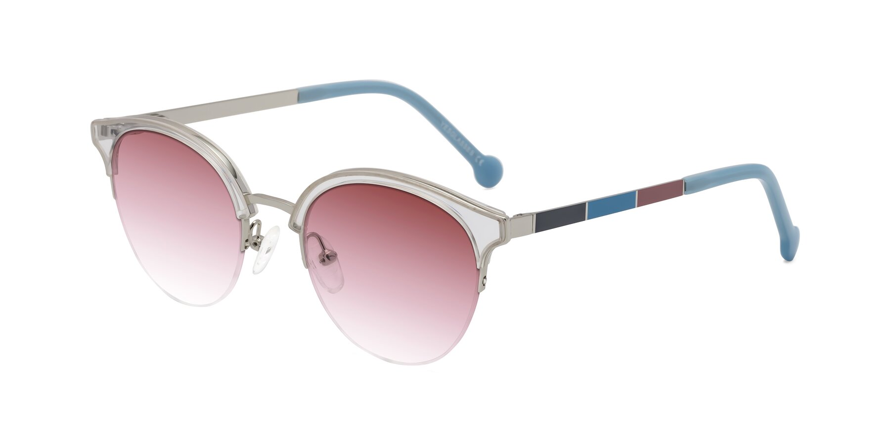 Angle of Icream in Clear-Silver with Garnet Gradient Lenses