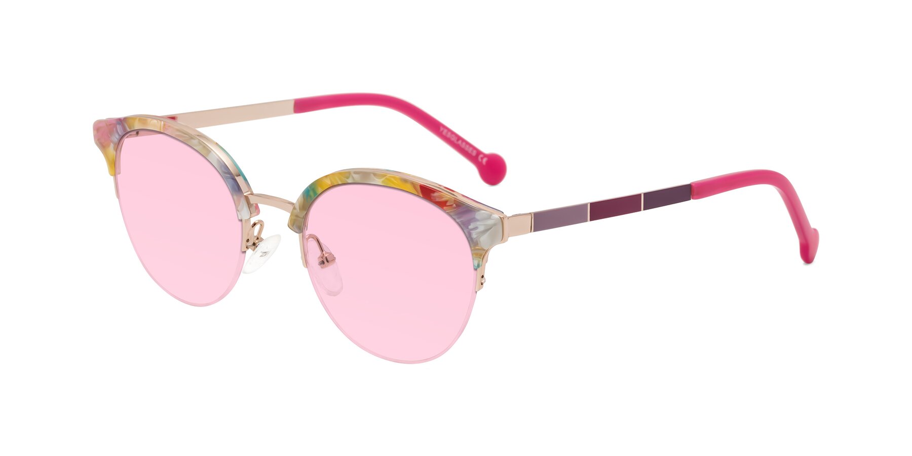 Angle of Icream in Fruit-Rose Gold with Light Pink Tinted Lenses