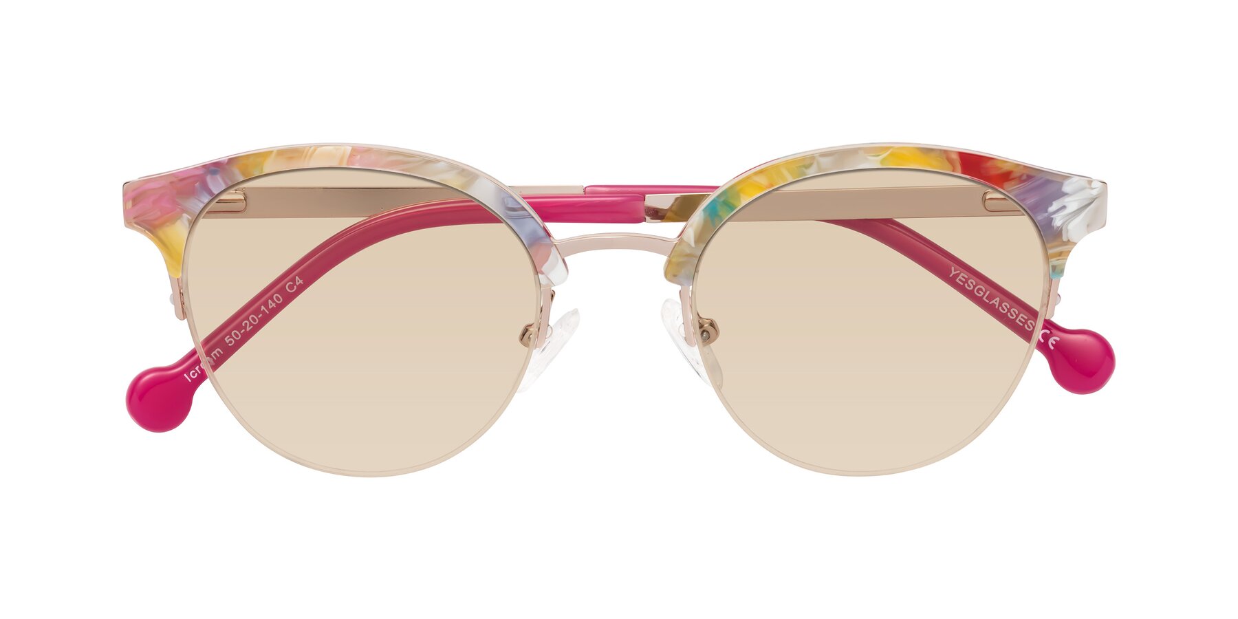 Folded Front of Icream in Fruit-Rose Gold with Light Brown Tinted Lenses