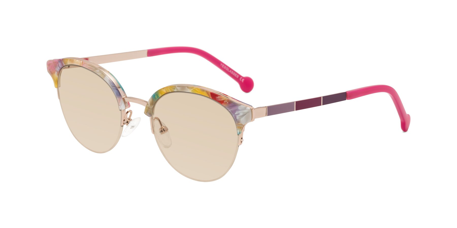 Angle of Icream in Fruit-Rose Gold with Light Brown Tinted Lenses