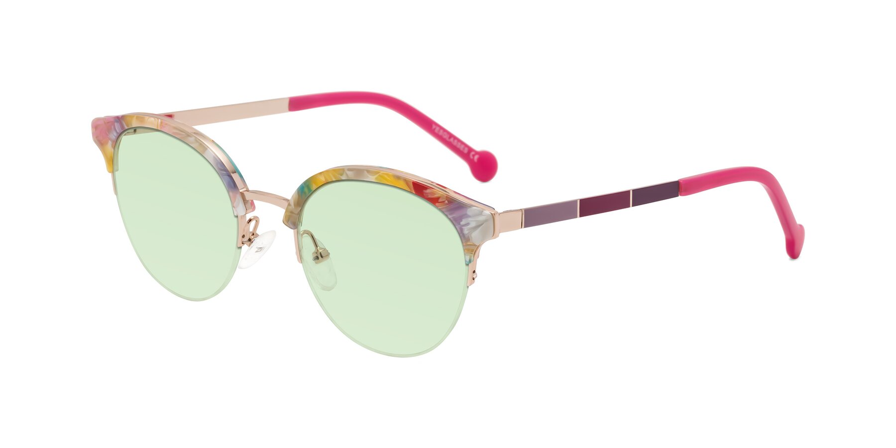 Angle of Icream in Fruit-Rose Gold with Light Green Tinted Lenses