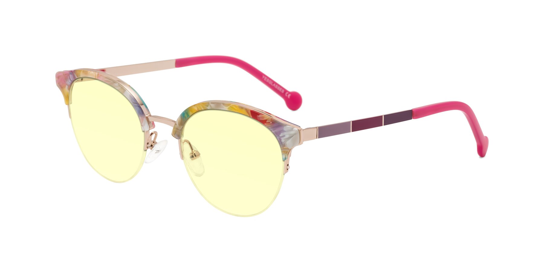 Angle of Icream in Fruit-Rose Gold with Light Yellow Tinted Lenses