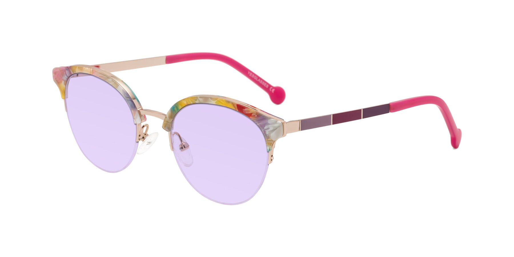 Angle of Icream in Fruit-Rose Gold with Light Purple Tinted Lenses