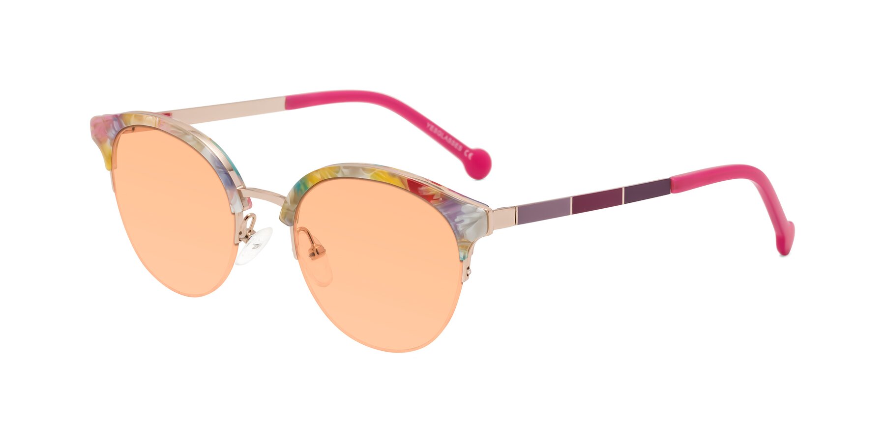 Angle of Icream in Fruit-Rose Gold with Light Orange Tinted Lenses