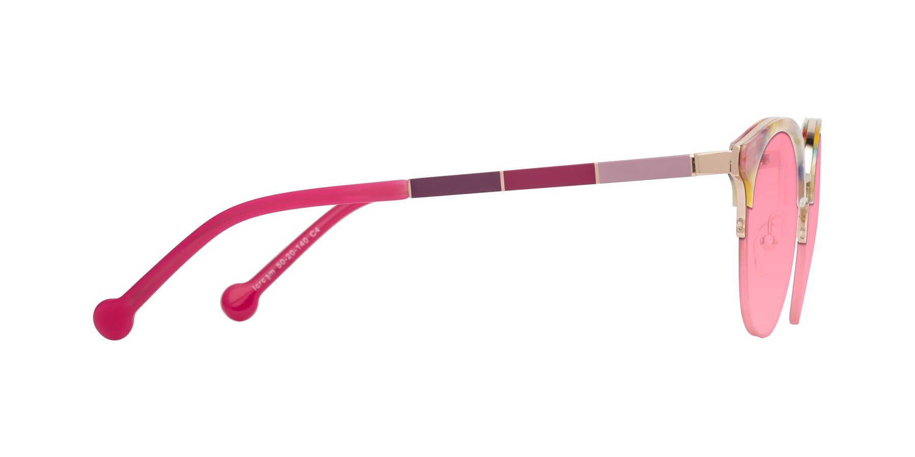 Side of Icream in Fruit-Rose Gold with Pink Tinted Lenses