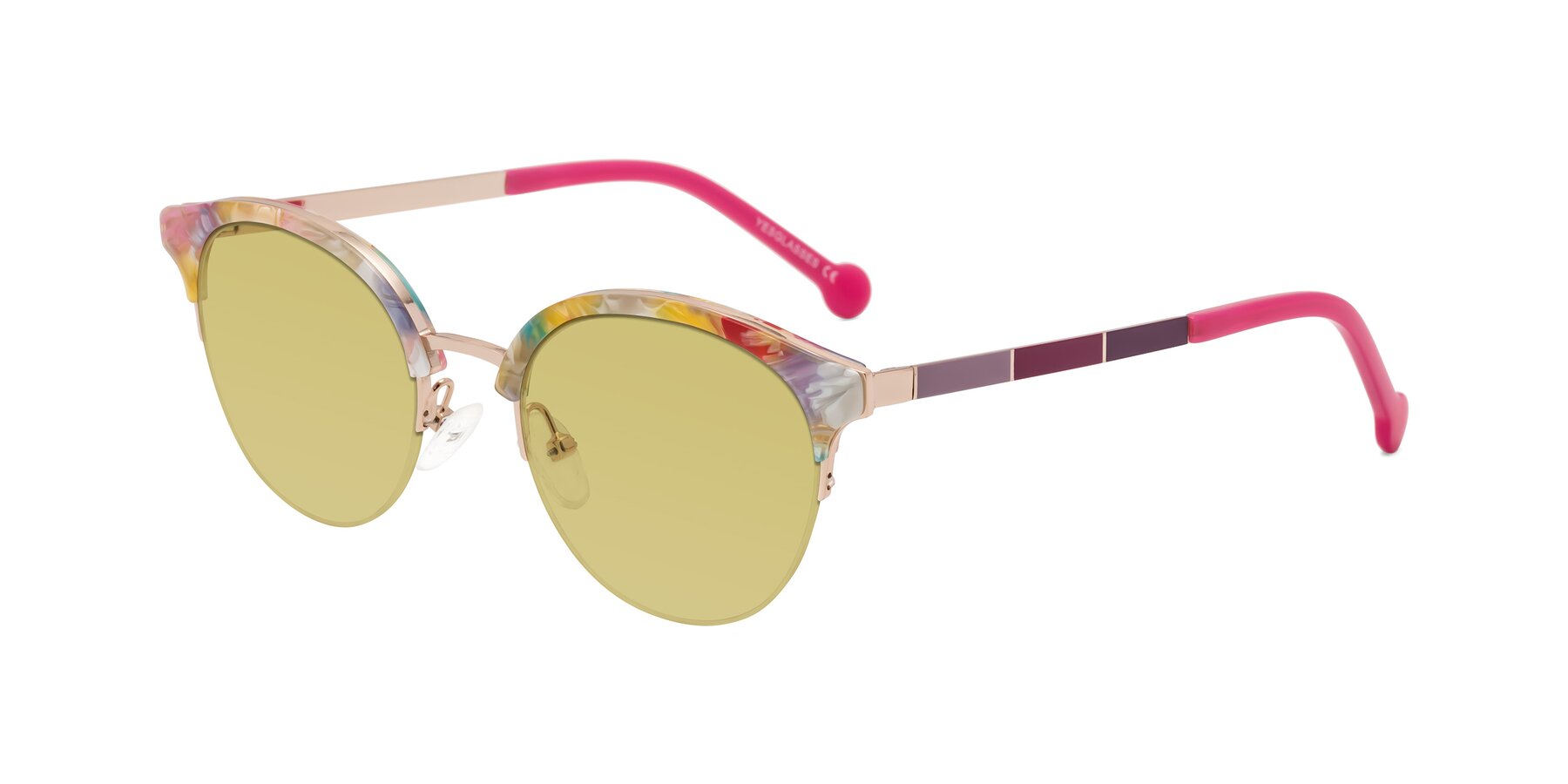 Angle of Icream in Fruit-Rose Gold with Medium Champagne Tinted Lenses