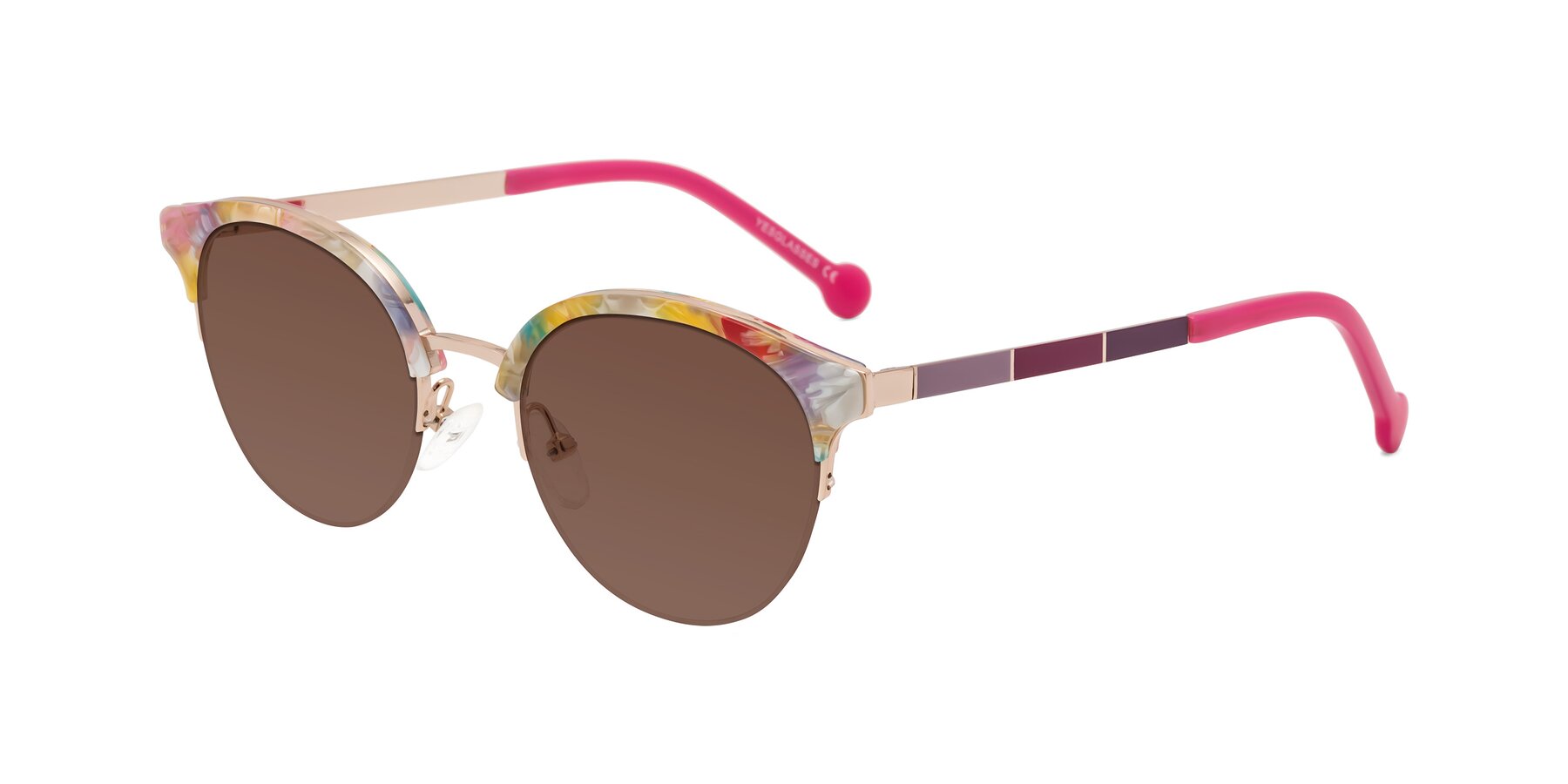 Angle of Icream in Fruit-Rose Gold with Brown Tinted Lenses