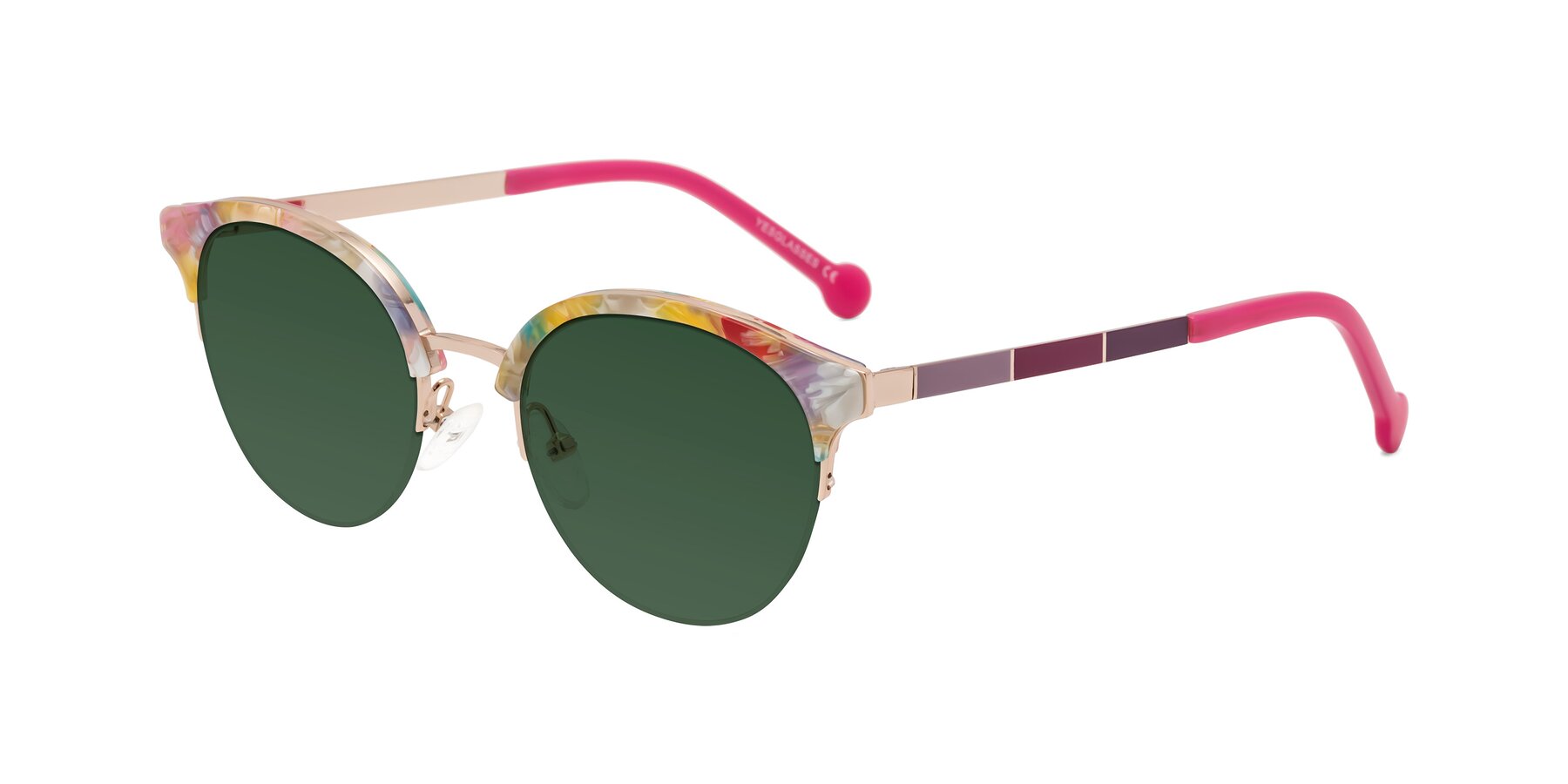 Angle of Icream in Fruit-Rose Gold with Green Tinted Lenses