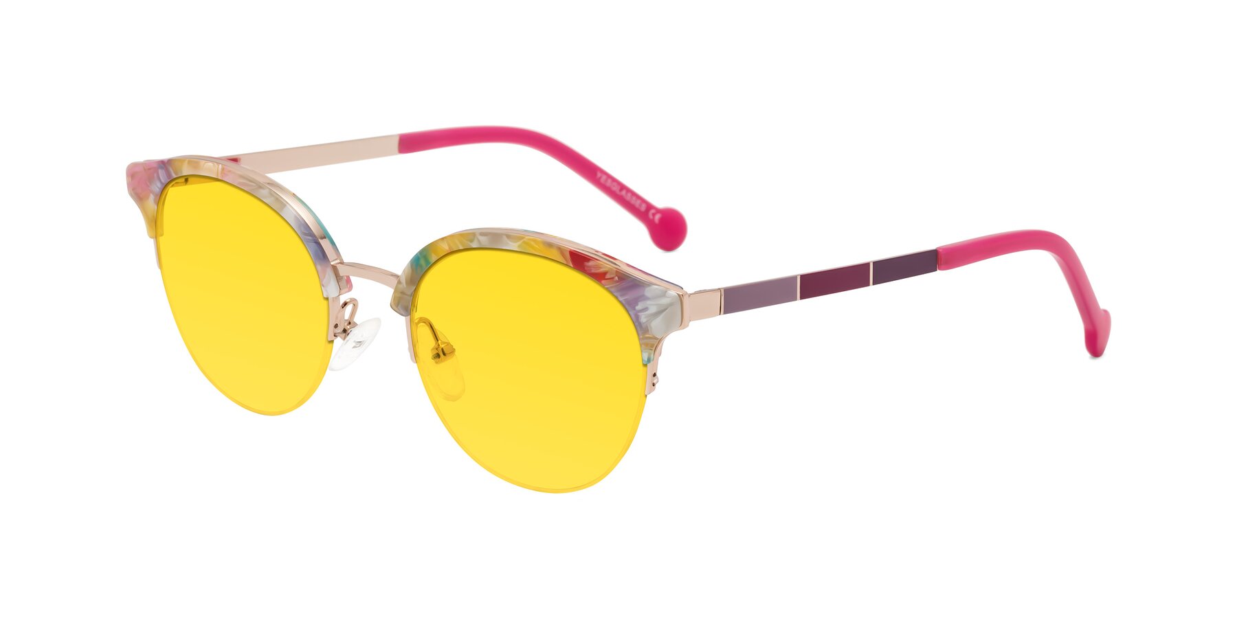 Angle of Icream in Fruit-Rose Gold with Yellow Tinted Lenses