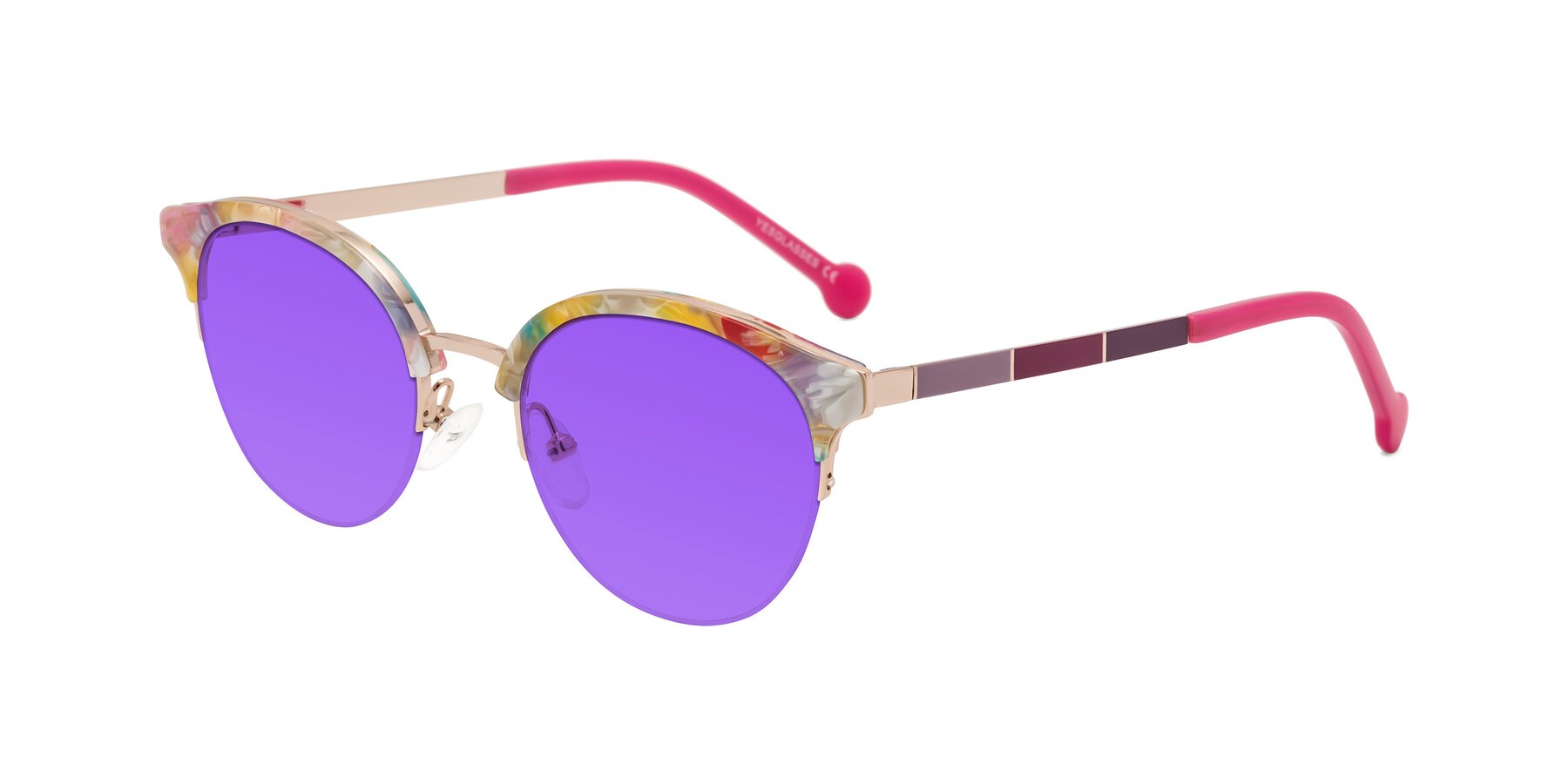 Angle of Icream in Fruit-Rose Gold with Purple Tinted Lenses