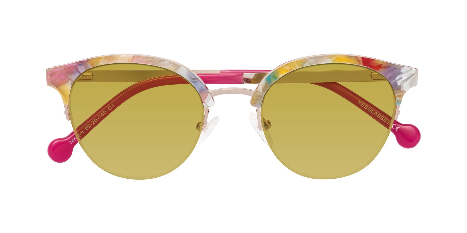 Folded Front of Icream in Fruit-Rose Gold with Champagne Tinted Lenses