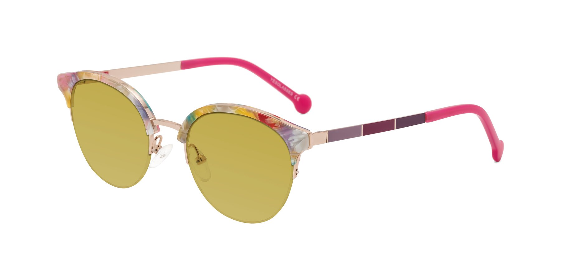 Angle of Icream in Fruit-Rose Gold with Champagne Tinted Lenses