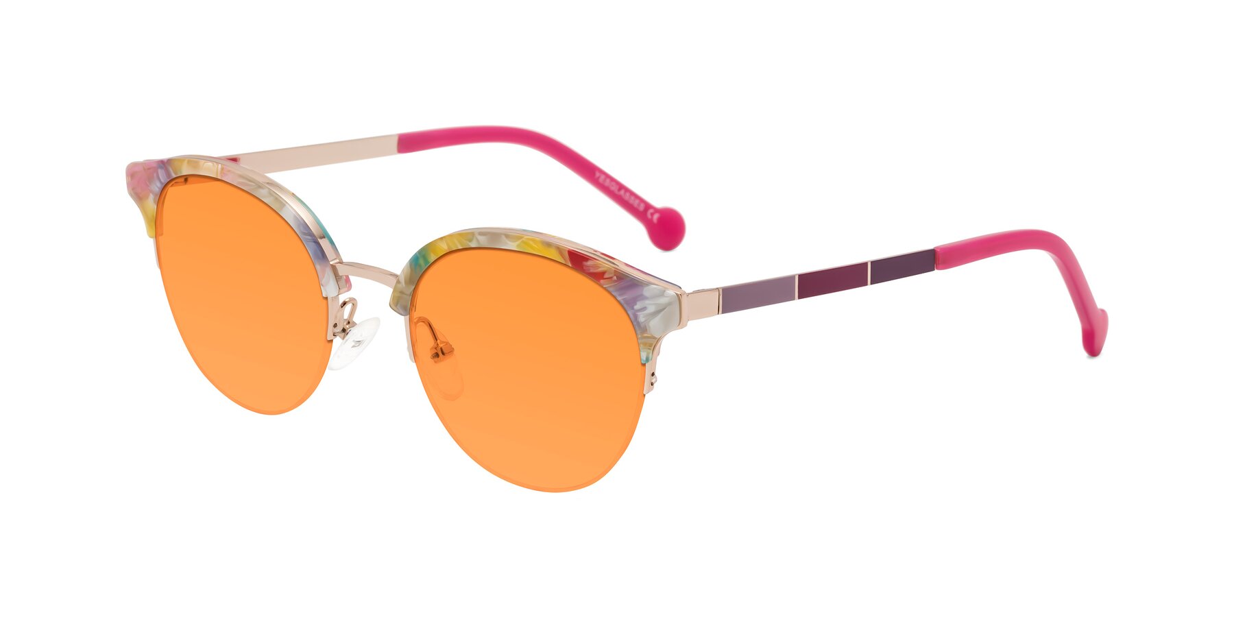 Angle of Icream in Fruit-Rose Gold with Orange Tinted Lenses