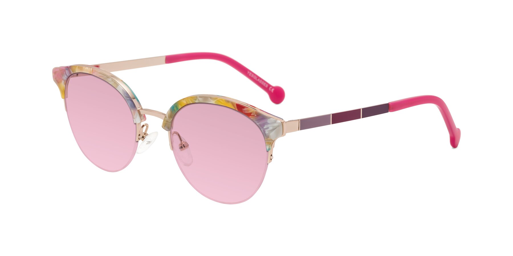 Angle of Icream in Fruit-Rose Gold with Light Wine Tinted Lenses