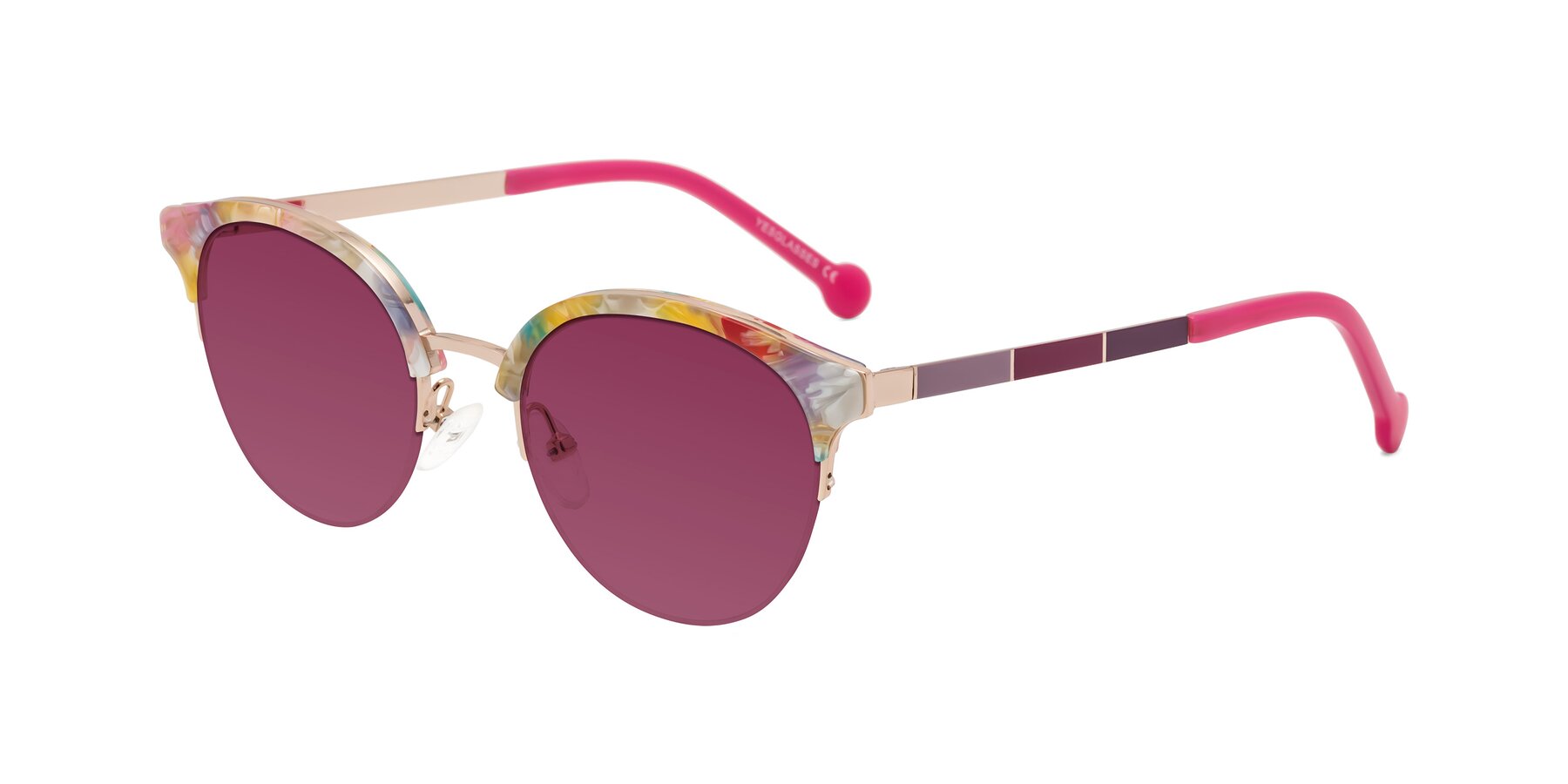 Angle of Icream in Fruit-Rose Gold with Wine Tinted Lenses