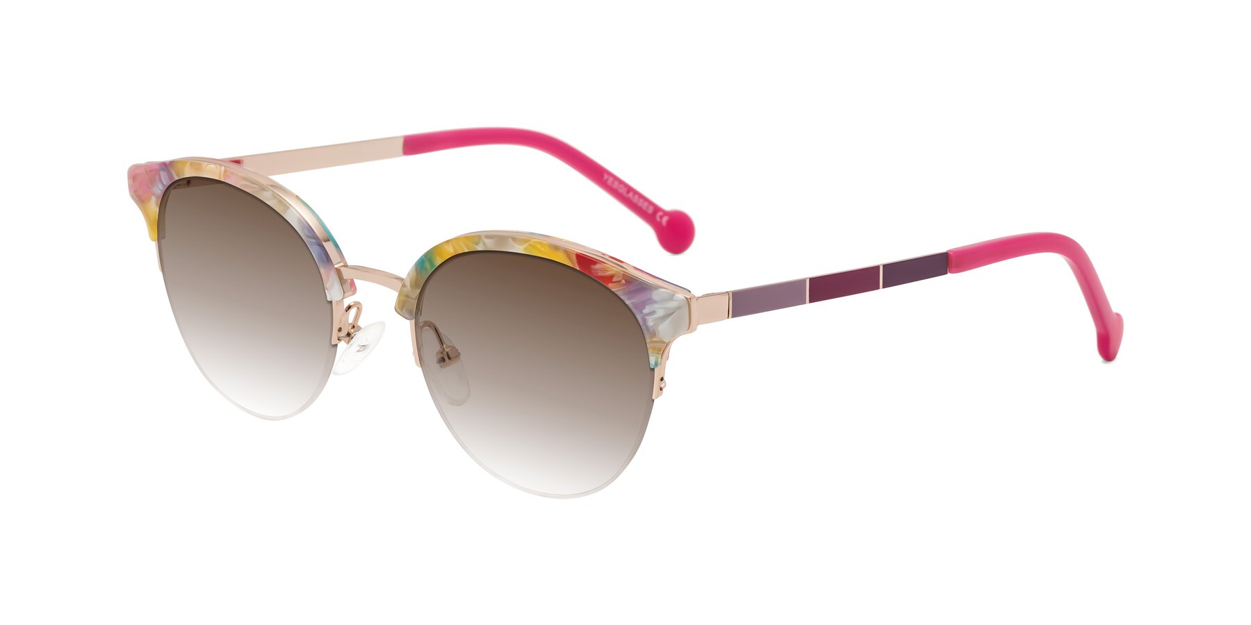 Angle of Icream in Fruit-Rose Gold with Brown Gradient Lenses