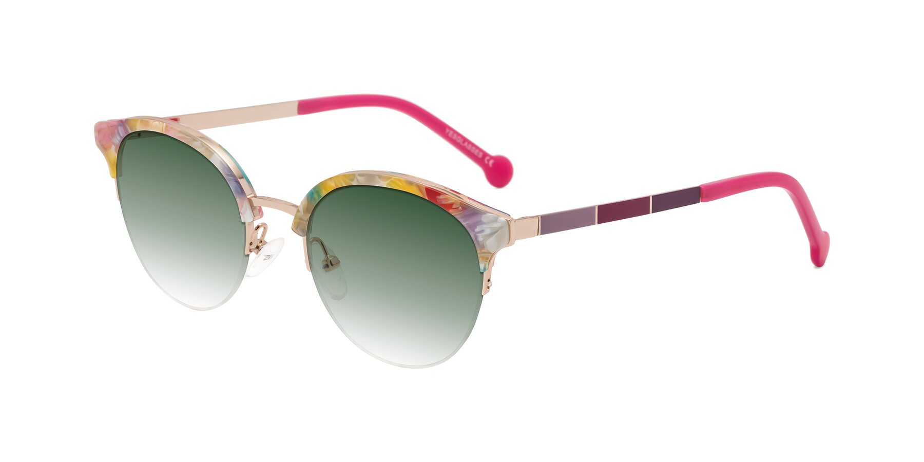 Angle of Icream in Fruit-Rose Gold with Green Gradient Lenses