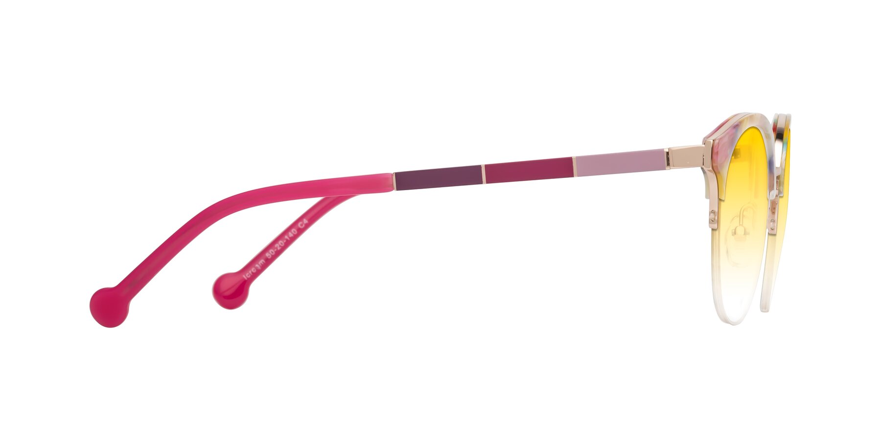 Side of Icream in Fruit-Rose Gold with Yellow Gradient Lenses