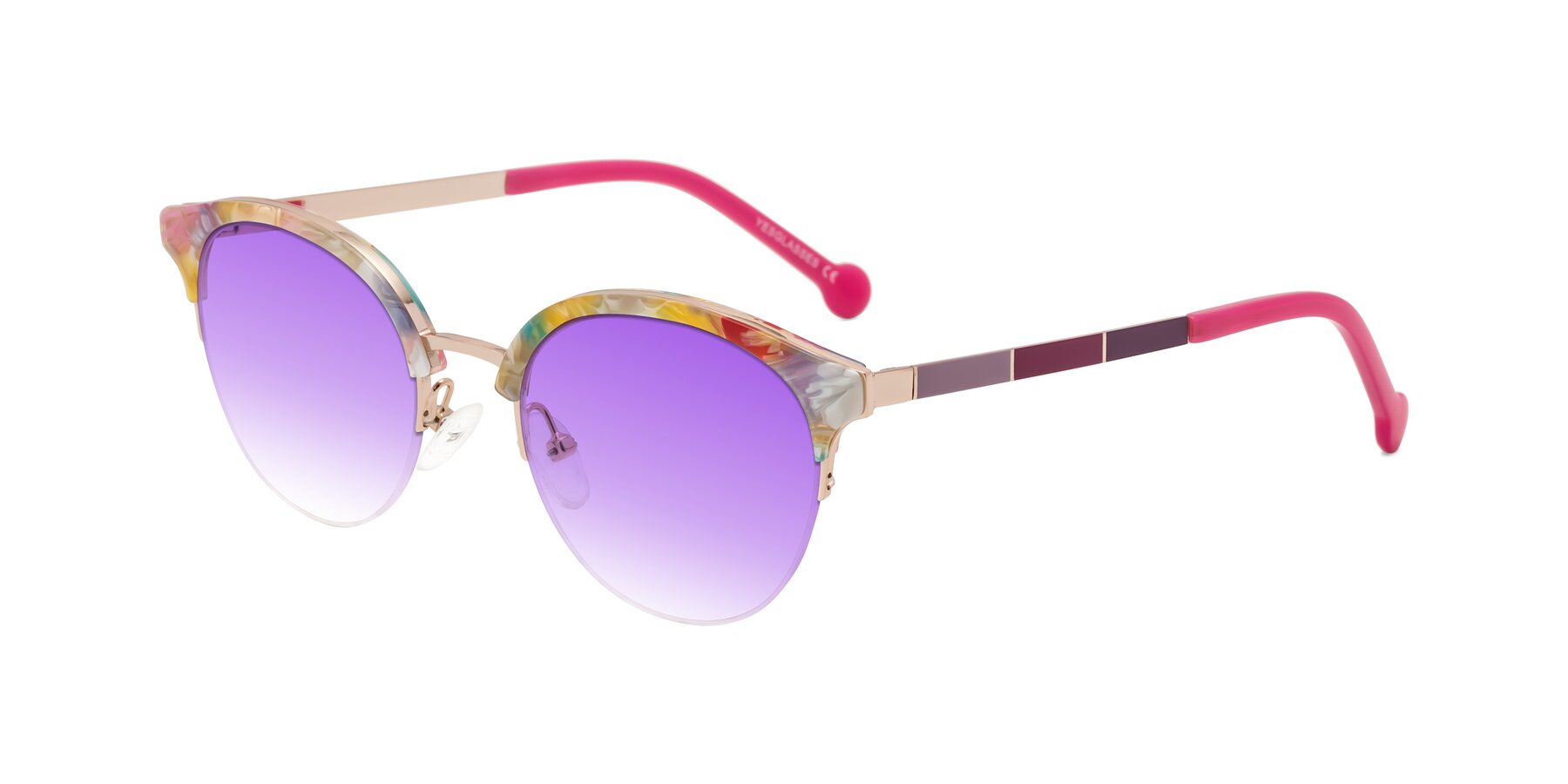 Angle of Icream in Fruit-Rose Gold with Purple Gradient Lenses