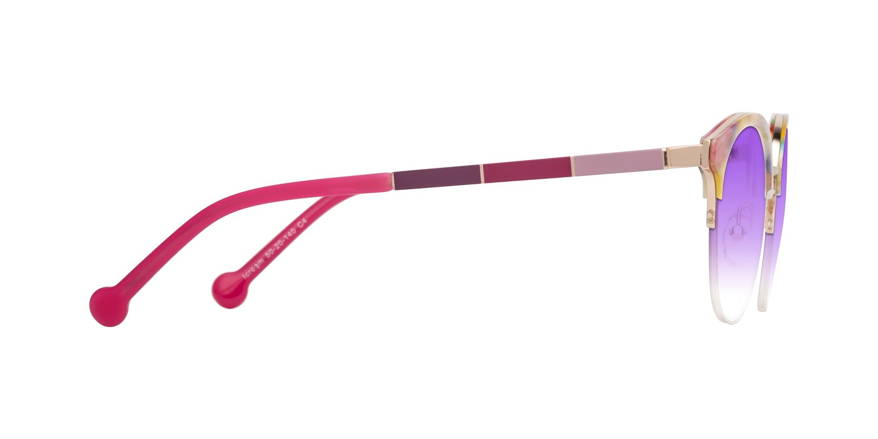 Side of Icream in Fruit-Rose Gold with Purple Gradient Lenses