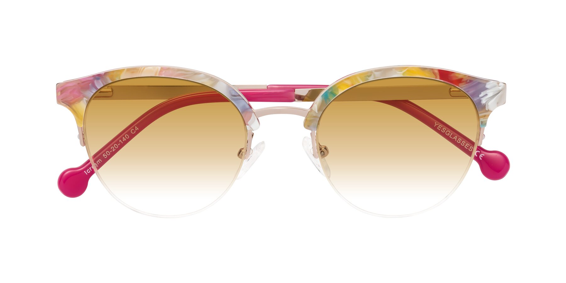 Folded Front of Icream in Fruit-Rose Gold with Champagne Gradient Lenses