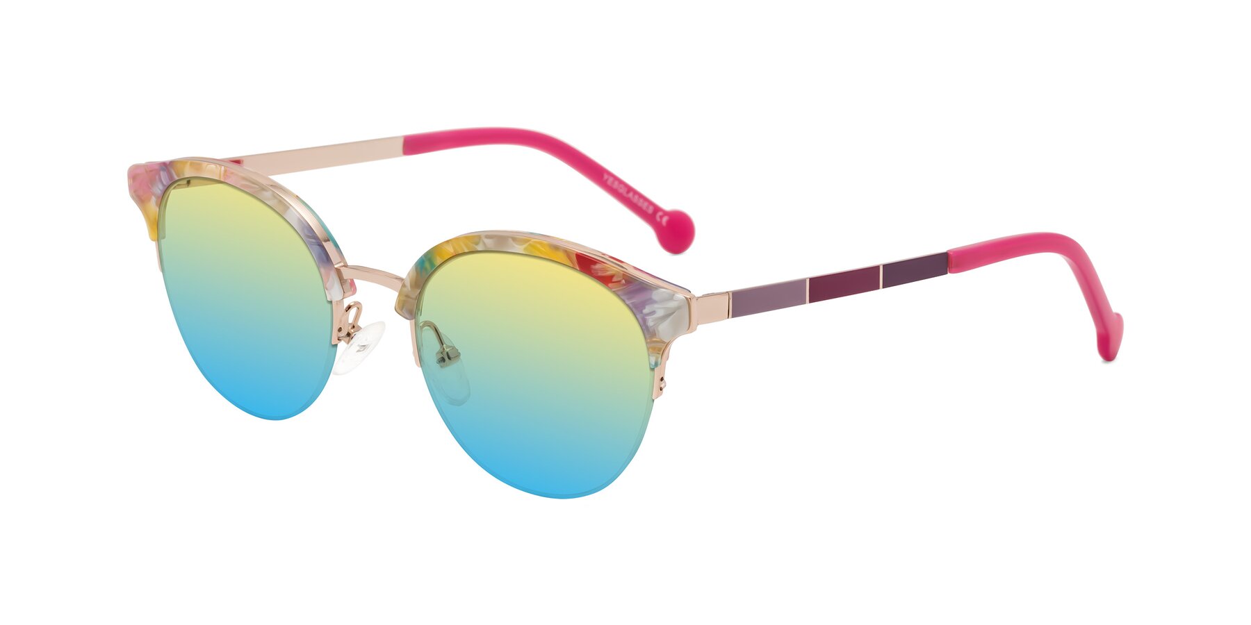 Angle of Icream in Fruit-Rose Gold with Yellow / Blue Gradient Lenses