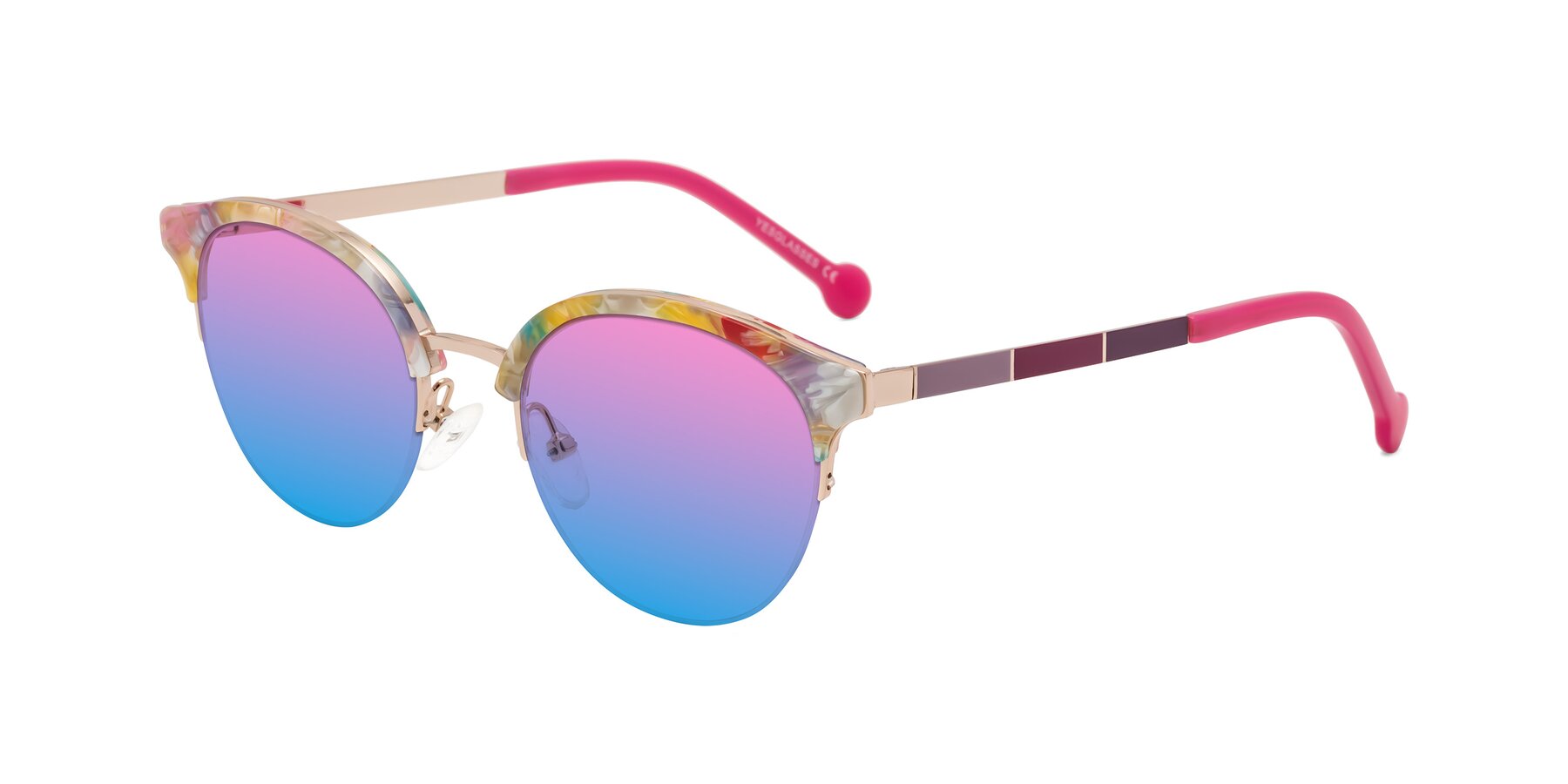 Angle of Icream in Fruit-Rose Gold with Pink / Blue Gradient Lenses