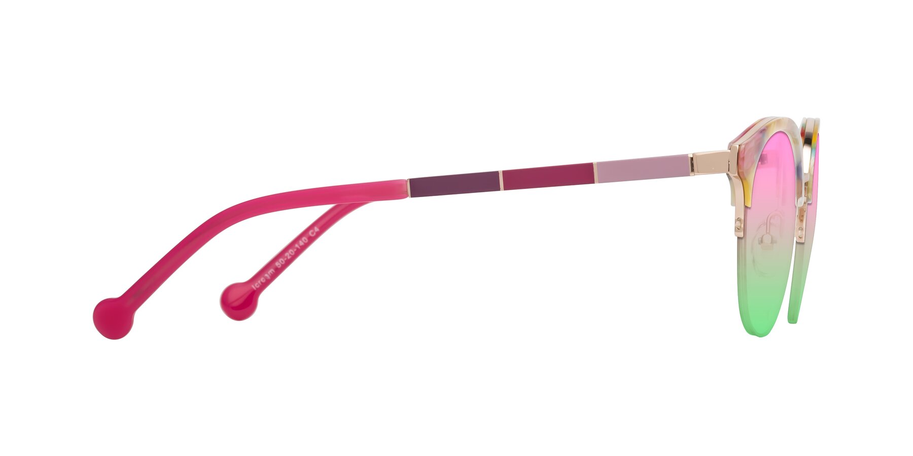 Side of Icream in Fruit-Rose Gold with Pink / Green Gradient Lenses