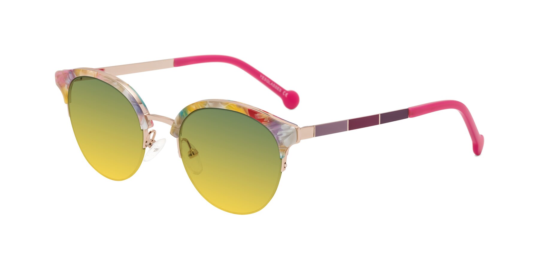 Angle of Icream in Fruit-Rose Gold with Green / Yellow Gradient Lenses