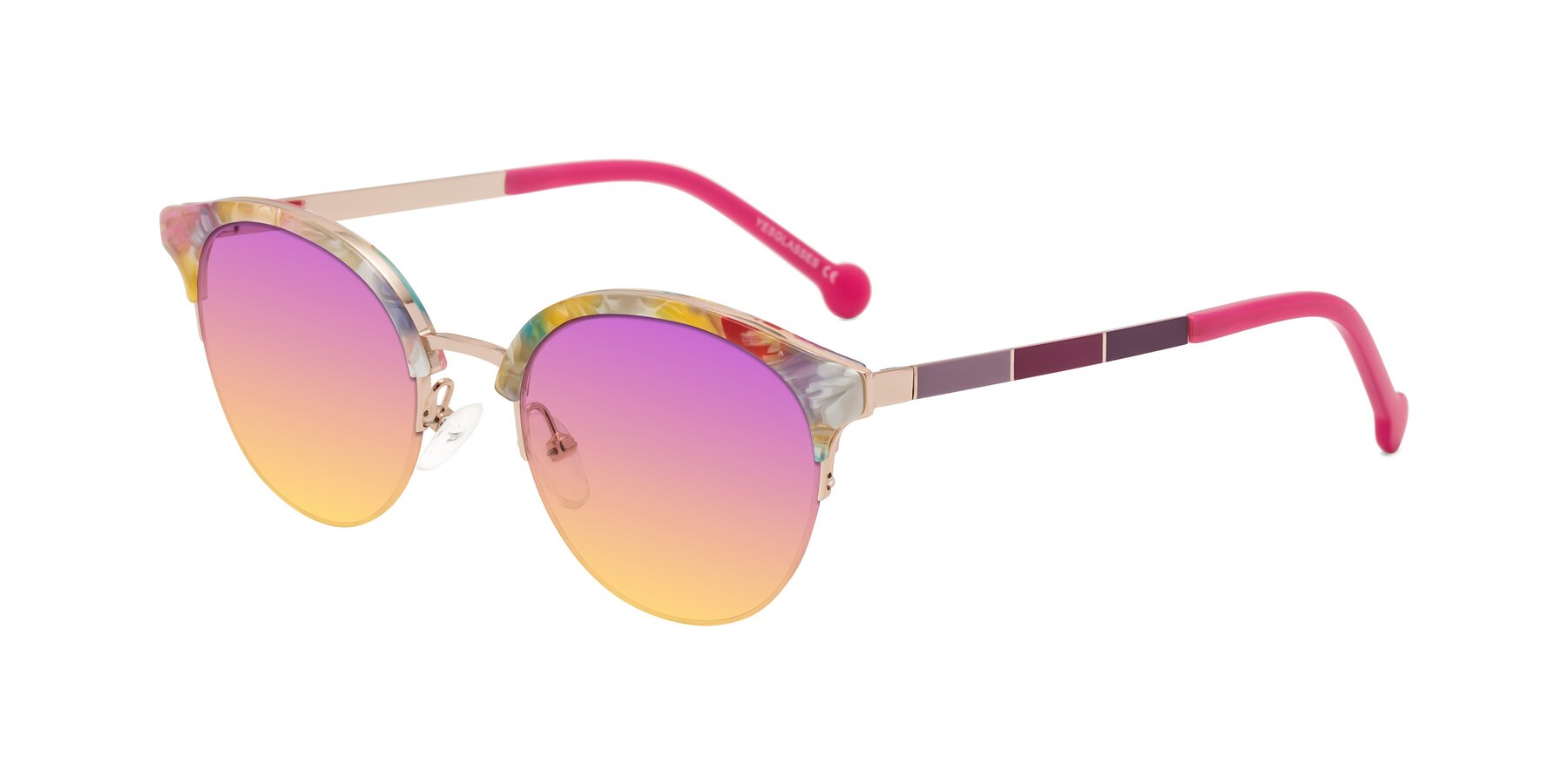 Angle of Icream in Fruit-Rose Gold with Purple / Yellow Gradient Lenses