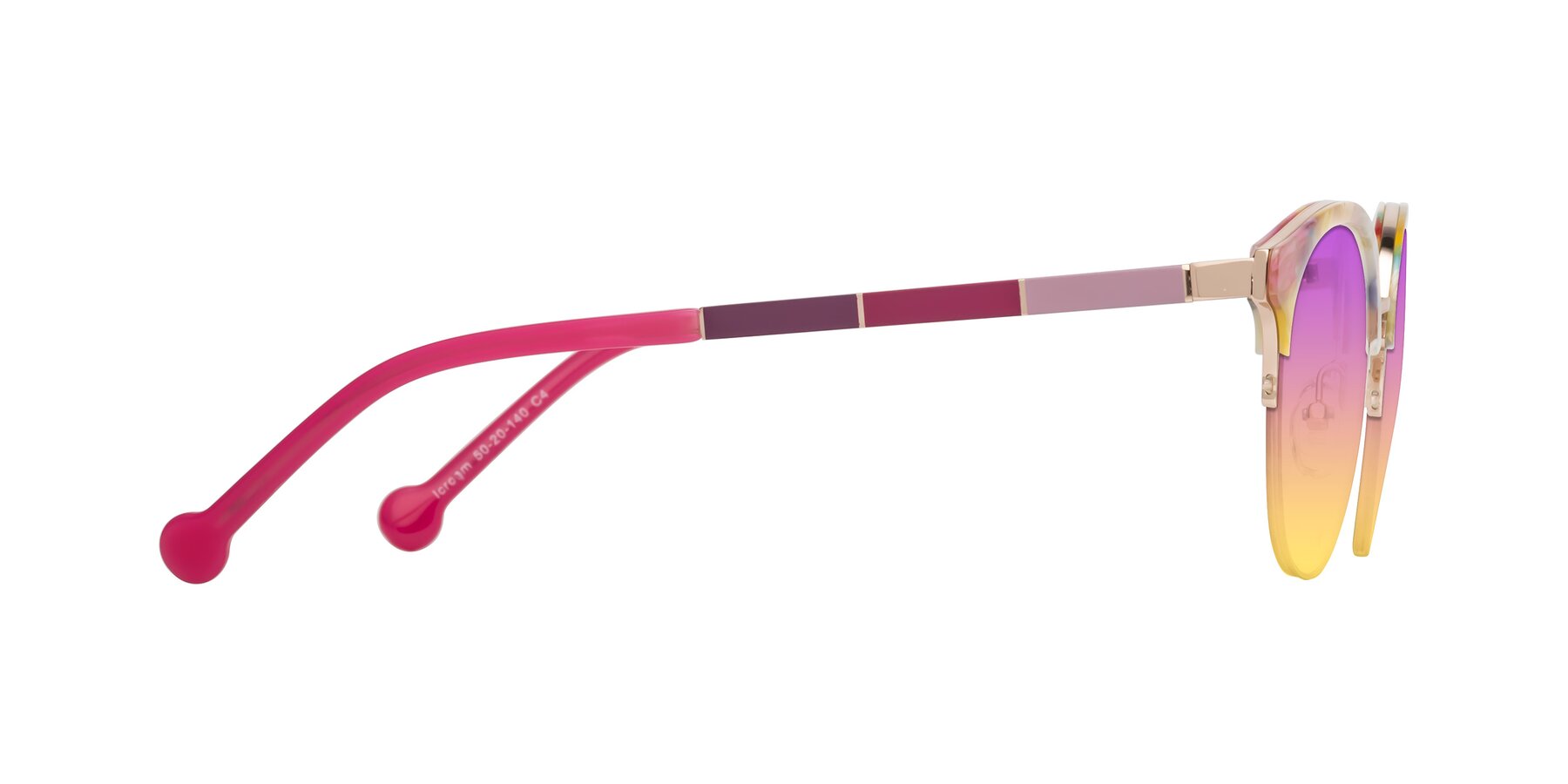 Side of Icream in Fruit-Rose Gold with Purple / Yellow Gradient Lenses