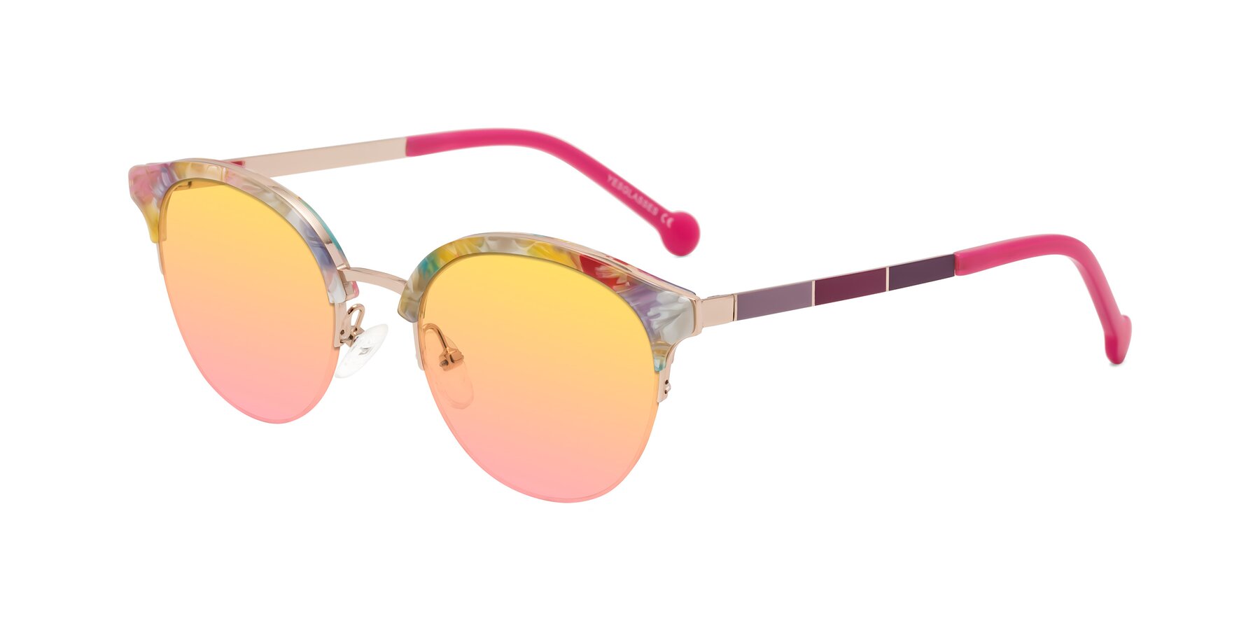 Angle of Icream in Fruit-Rose Gold with Yellow / Pink Gradient Lenses