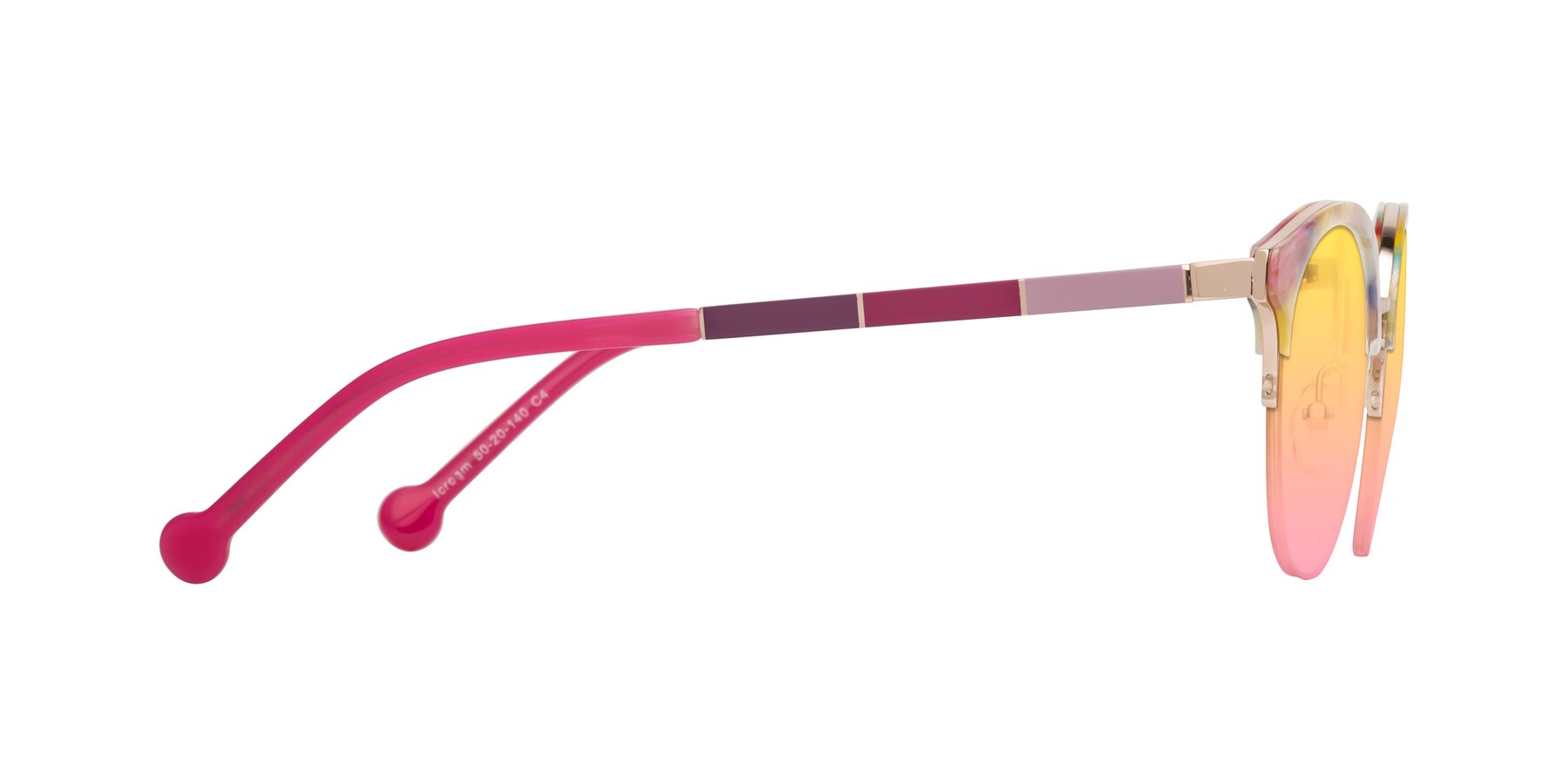 Side of Icream in Fruit-Rose Gold with Yellow / Pink Gradient Lenses