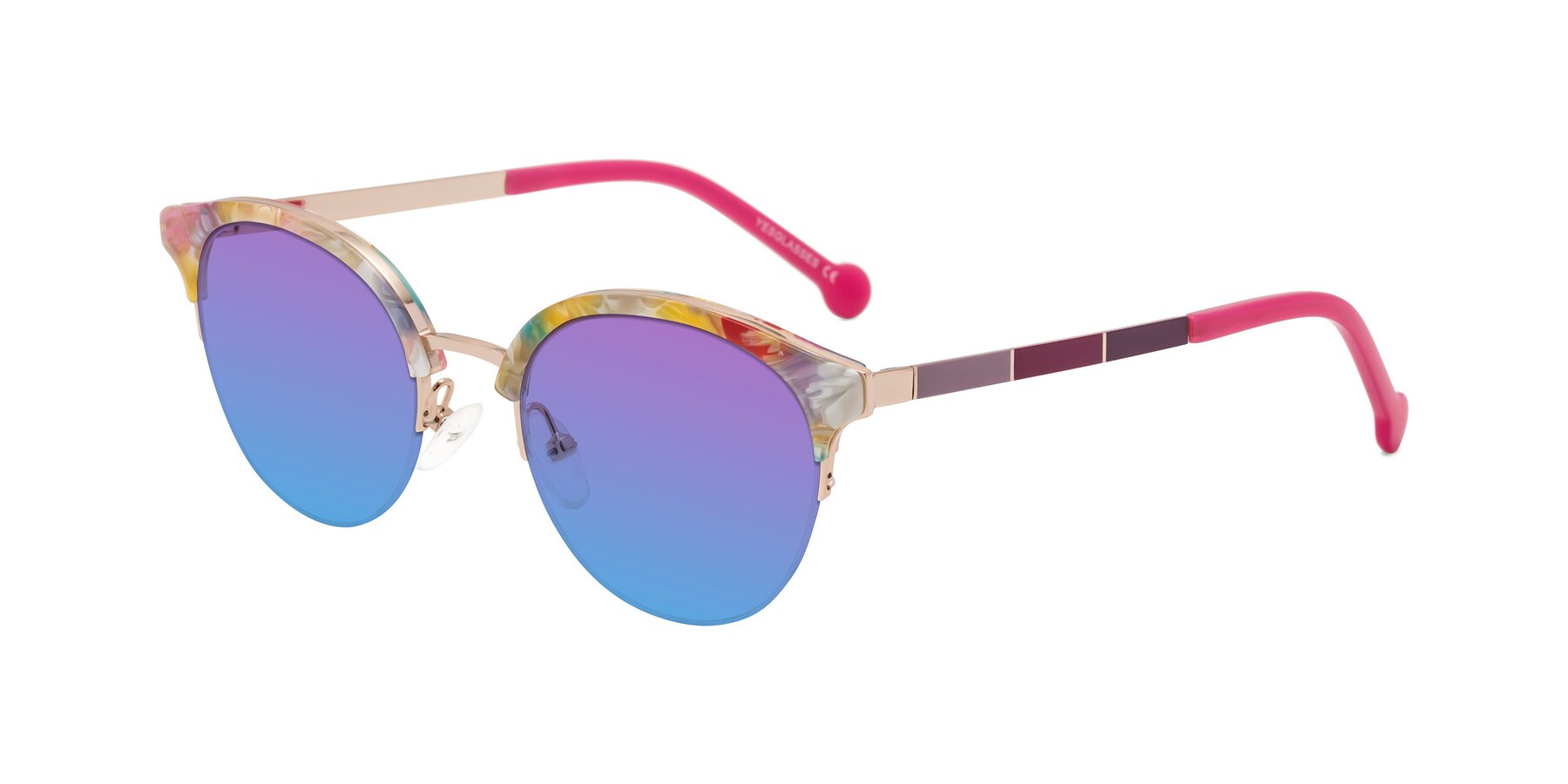 Angle of Icream in Fruit-Rose Gold with Purple / Blue Gradient Lenses