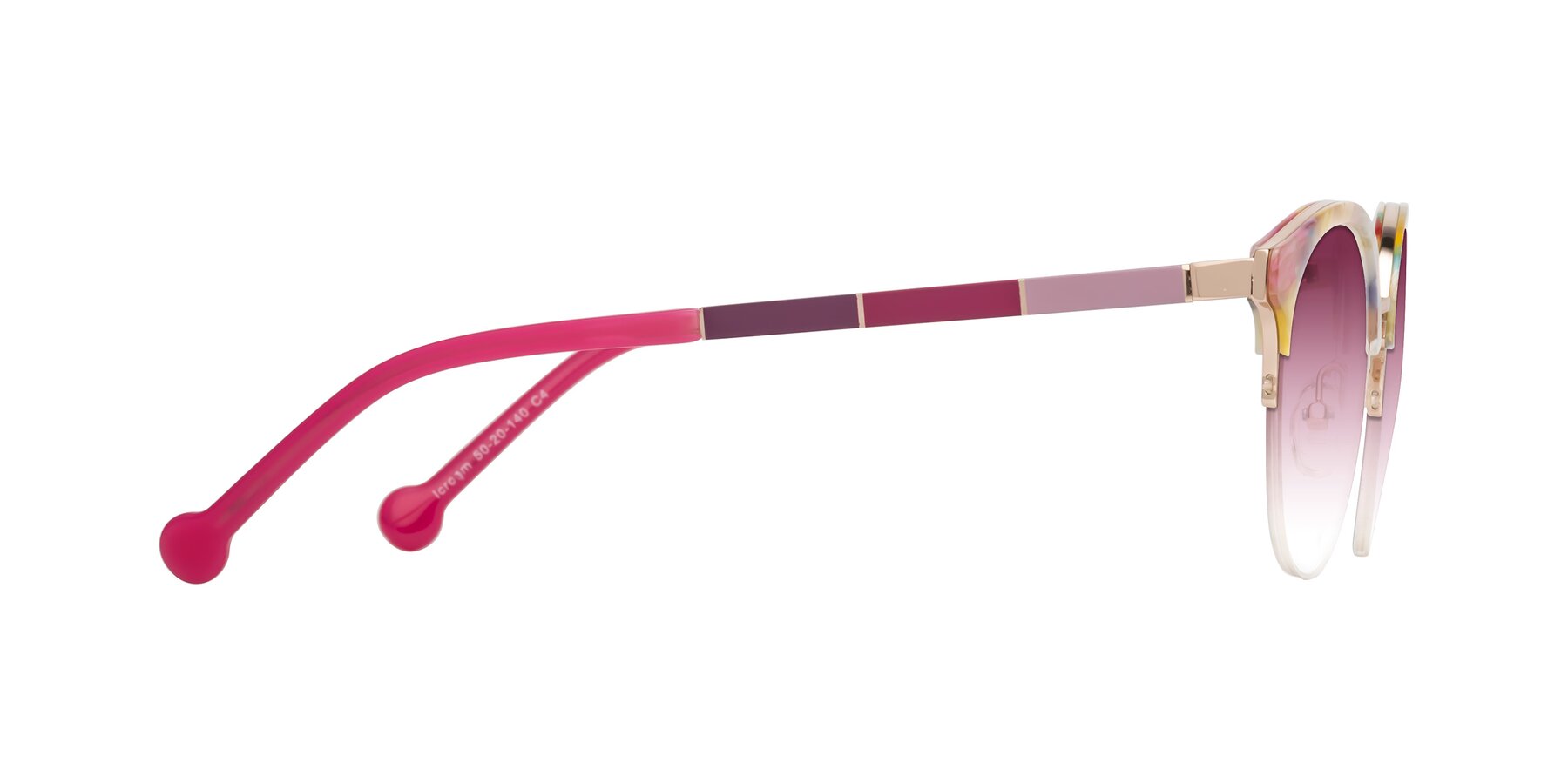 Side of Icream in Fruit-Rose Gold with Wine Gradient Lenses