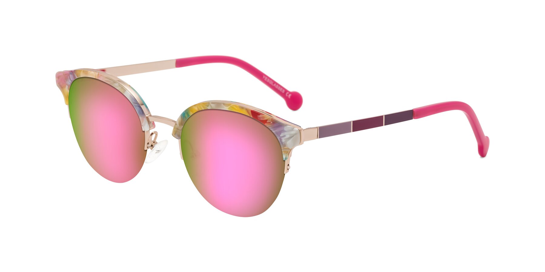 Angle of Icream in Fruit-Rose Gold with Pink Mirrored Lenses