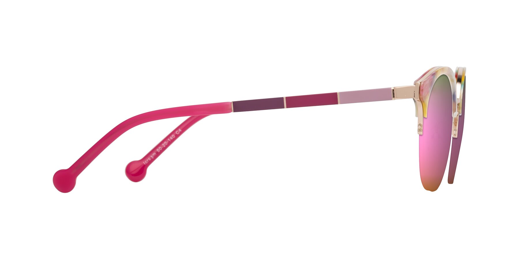 Side of Icream in Fruit-Rose Gold with Pink Mirrored Lenses