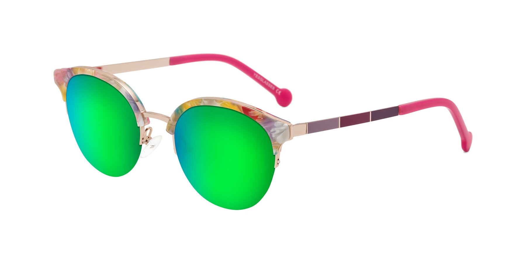 Angle of Icream in Fruit-Rose Gold with Green Mirrored Lenses