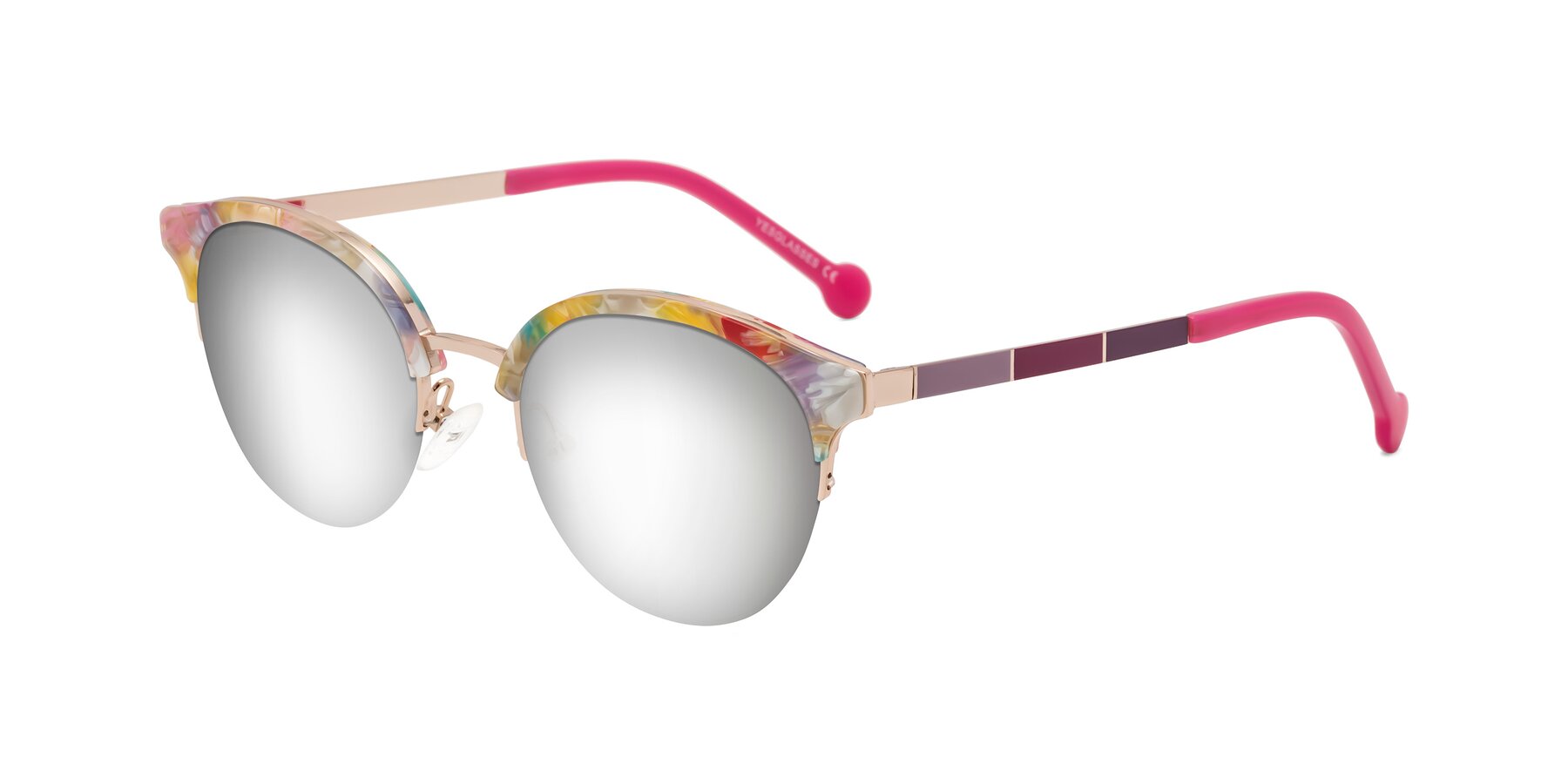 Angle of Icream in Fruit-Rose Gold with Silver Mirrored Lenses