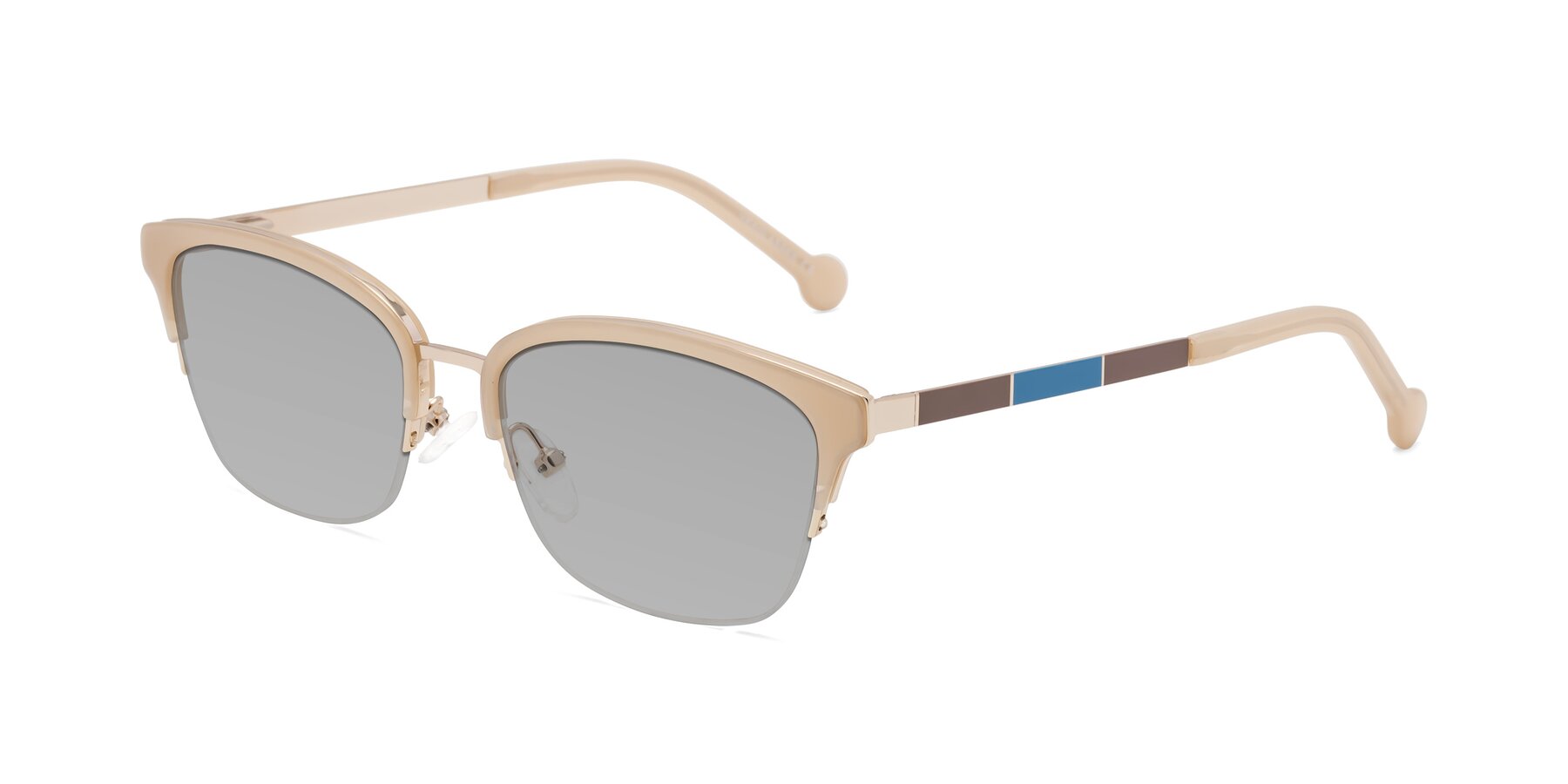 Angle of Jewels in Beige-Gold with Light Gray Tinted Lenses