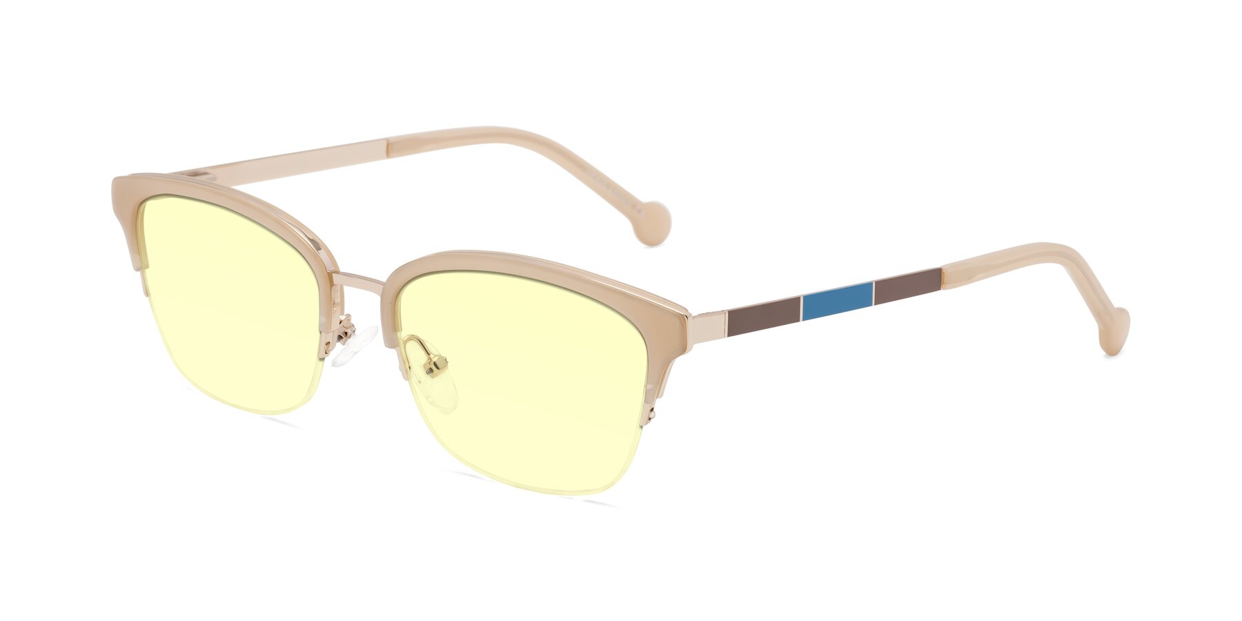 Angle of Jewels in Beige-Gold with Light Yellow Tinted Lenses